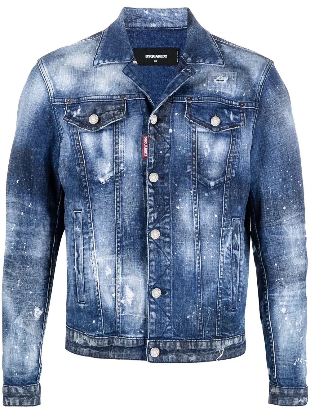 paint-splatter denim jacket - 1