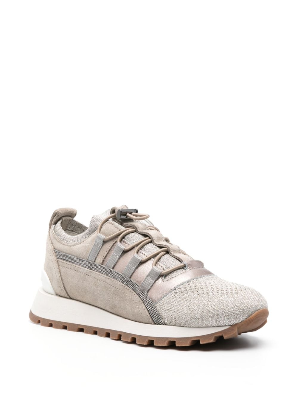 Monili-chain panelled sneakers - 2