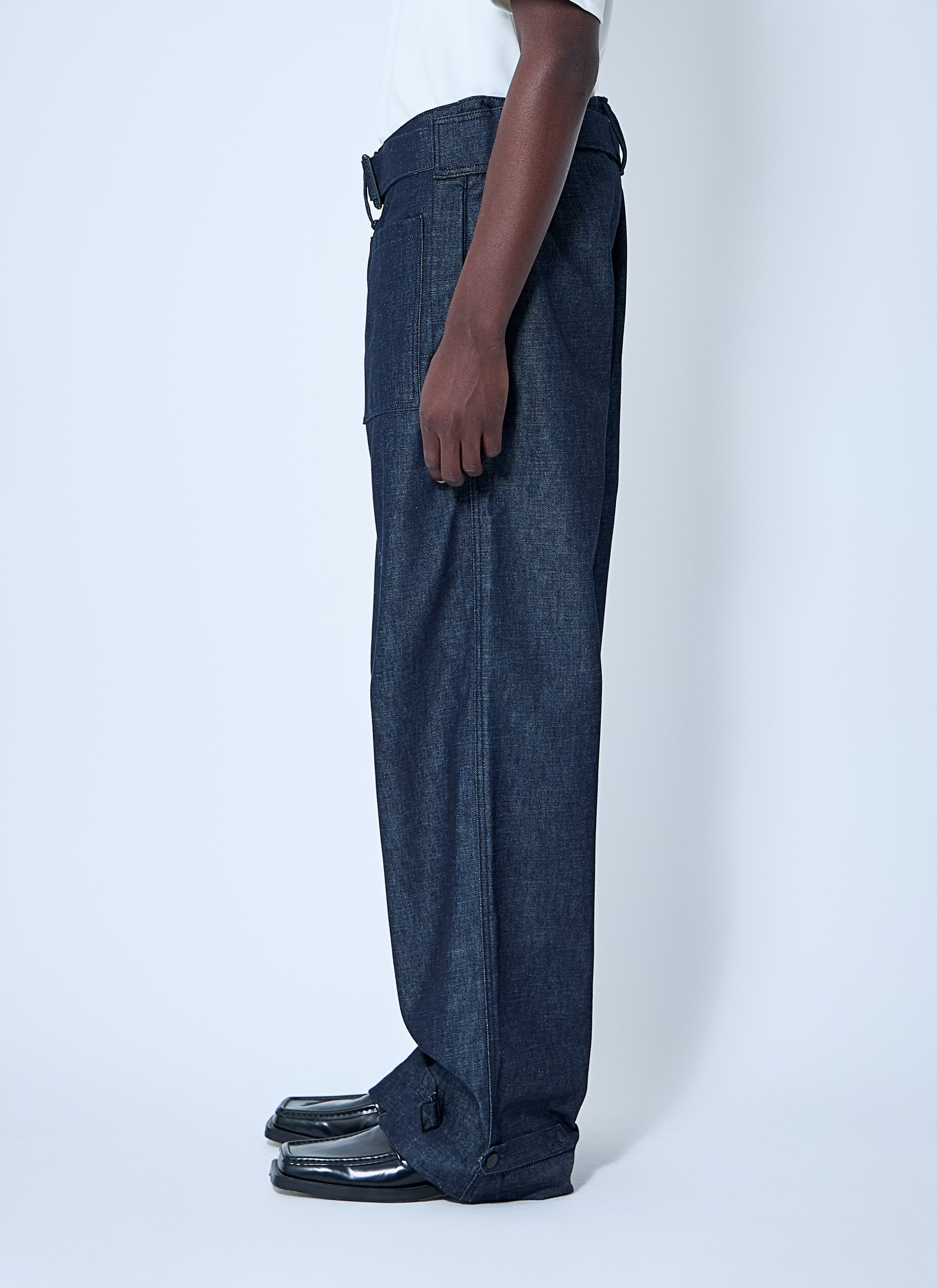 Mugler Men Belted Denim Jeans - 3