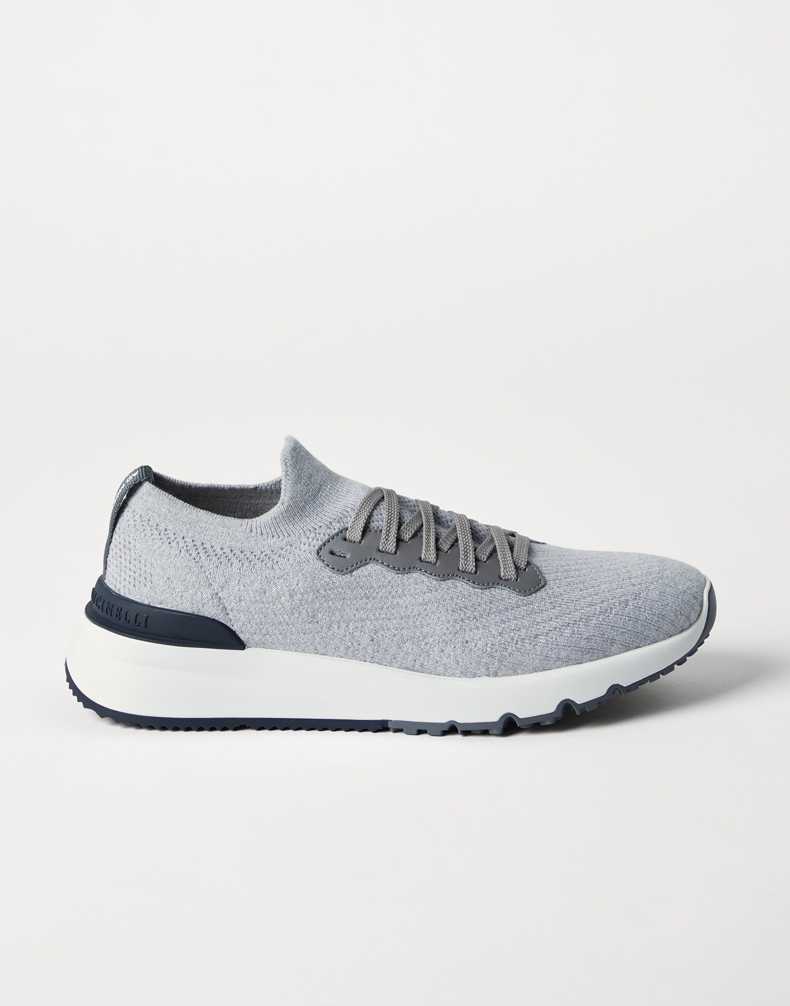 Cotton knit and semi-polished calfskin runners - 5