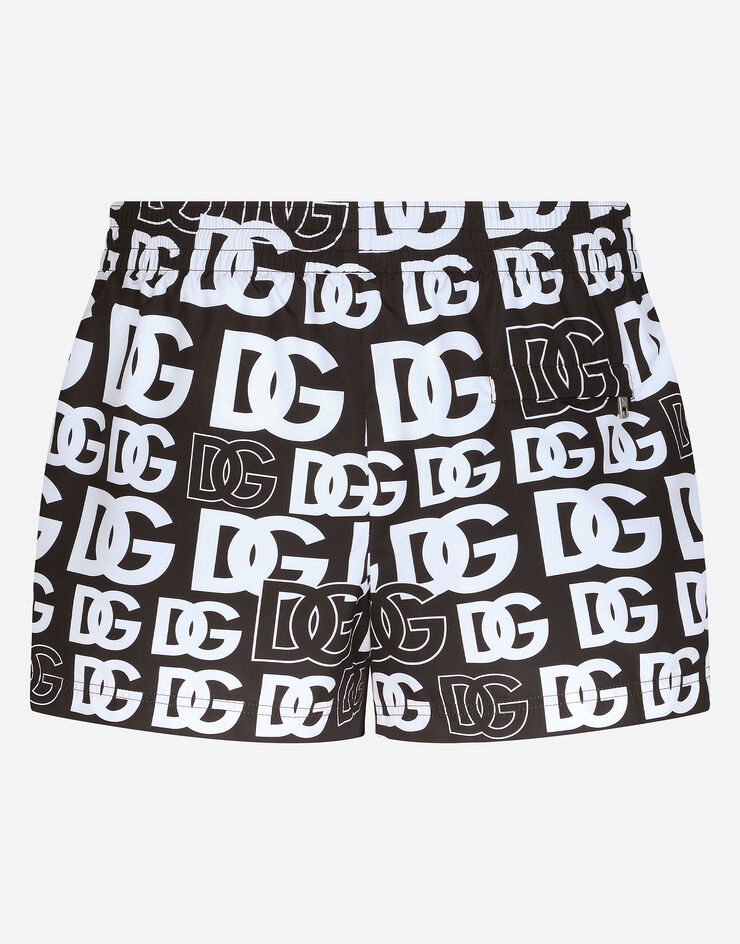 Short swim trunks with all-over DG print - 2
