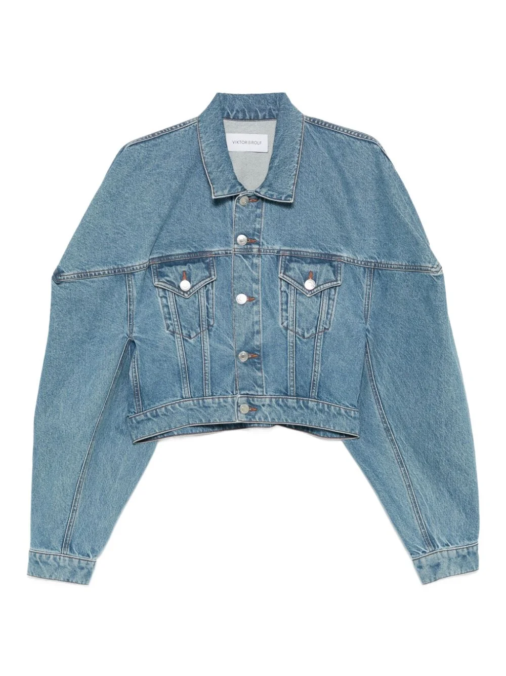 cropped denim jacket - 1