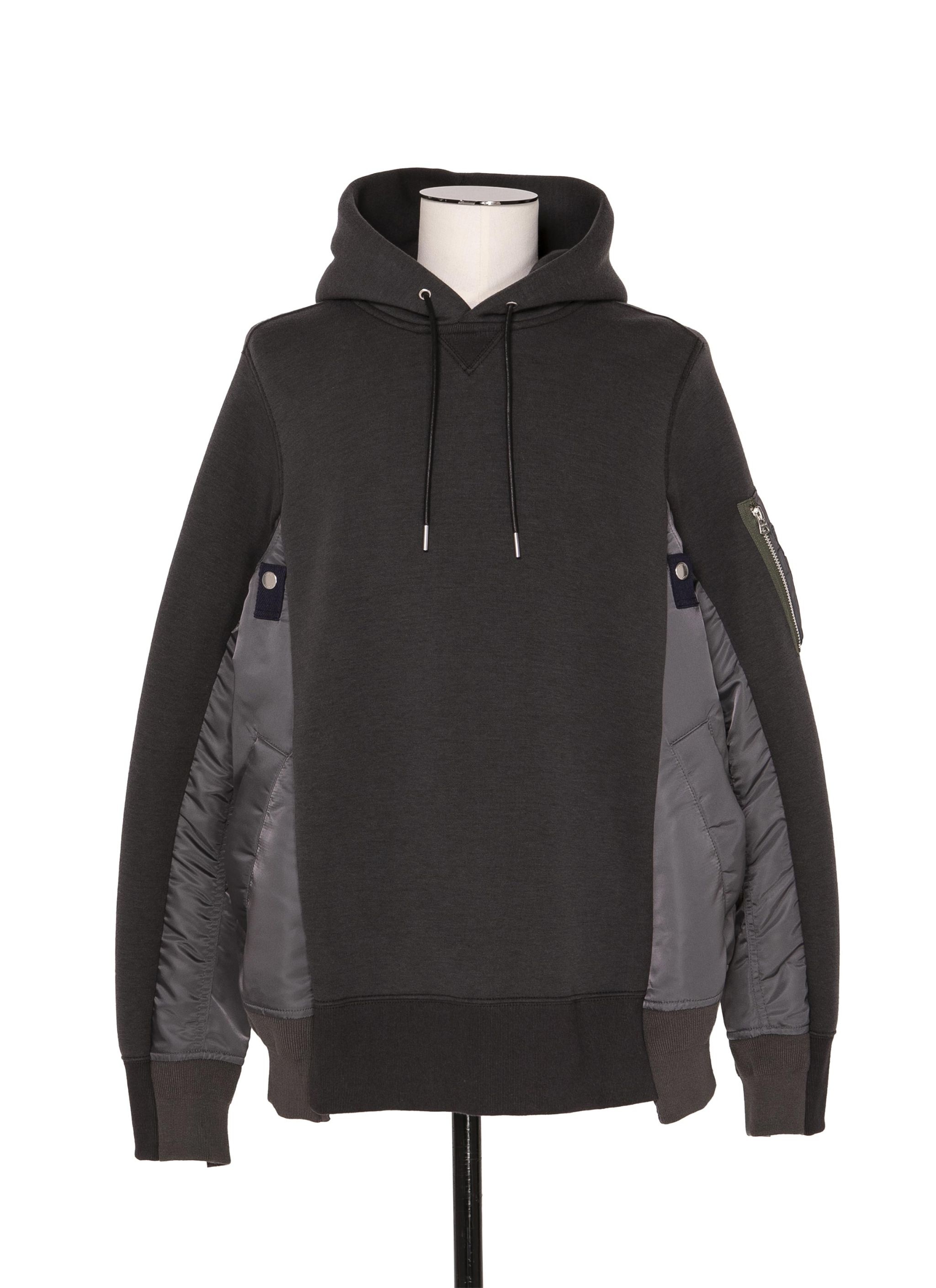 sacai Sponge Sweat x Nylon Twill Hoodie | REVERSIBLE