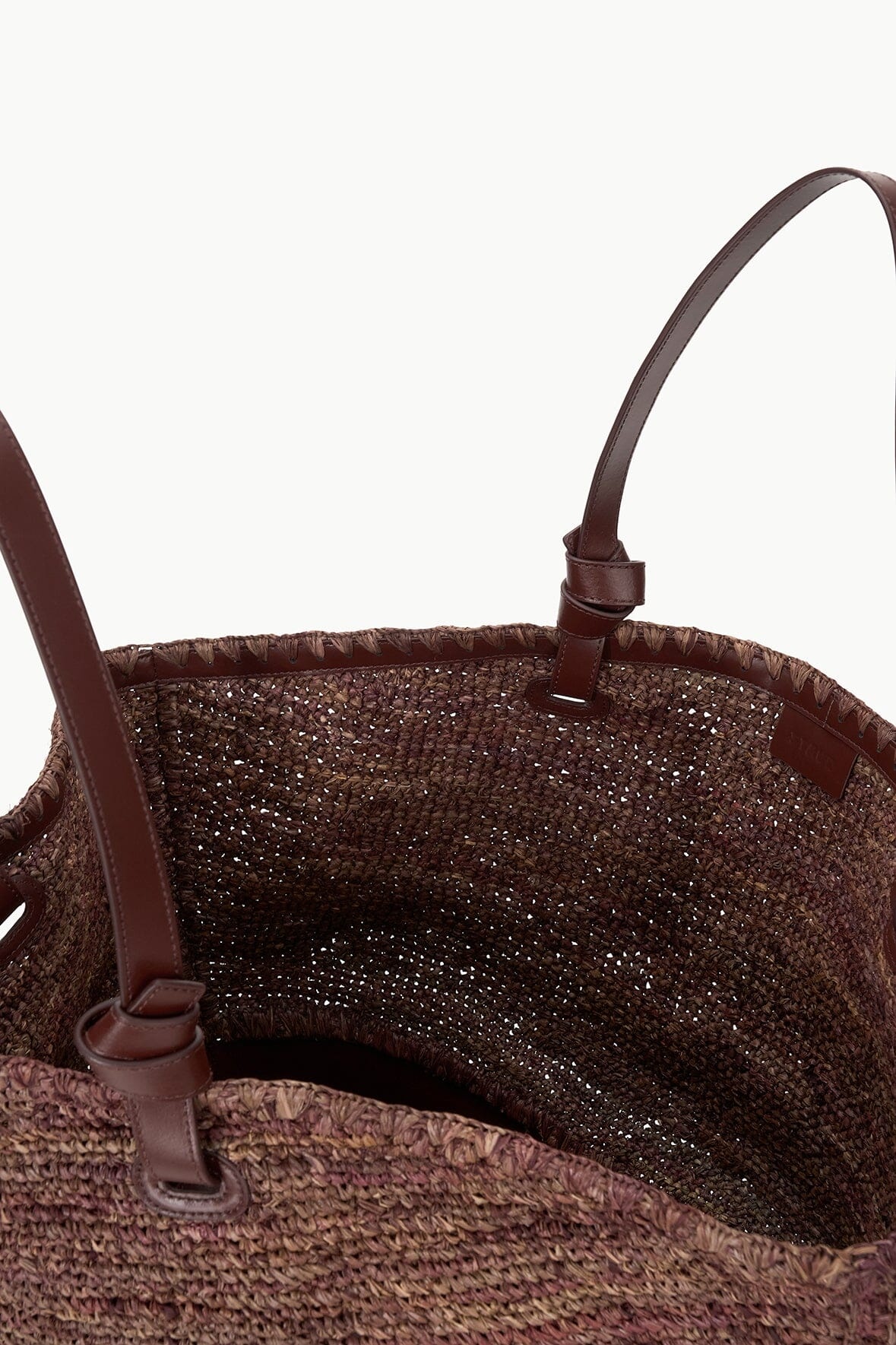 STAUD SQUILLO RAFFIA TOTE MAHOGANY - 5