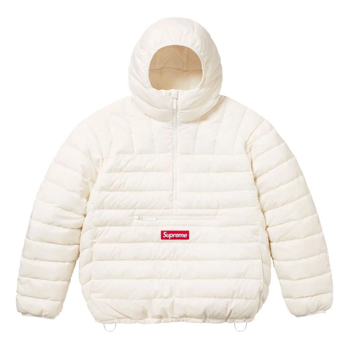 Supreme Micro Down Half Zip Hooded Pullover 'White Red' SUP-FW23-240 - 1