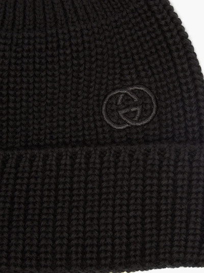 GUCCI GG-embroidered cotton-knit beanie outlook