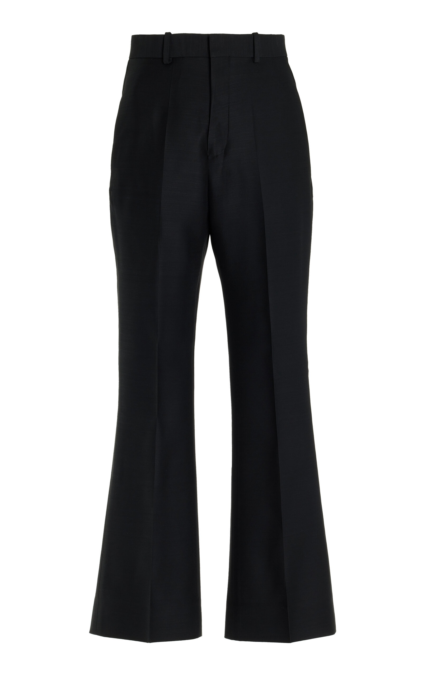 Credo Cropped Bootcut Wool-Silk Trousers black - 1