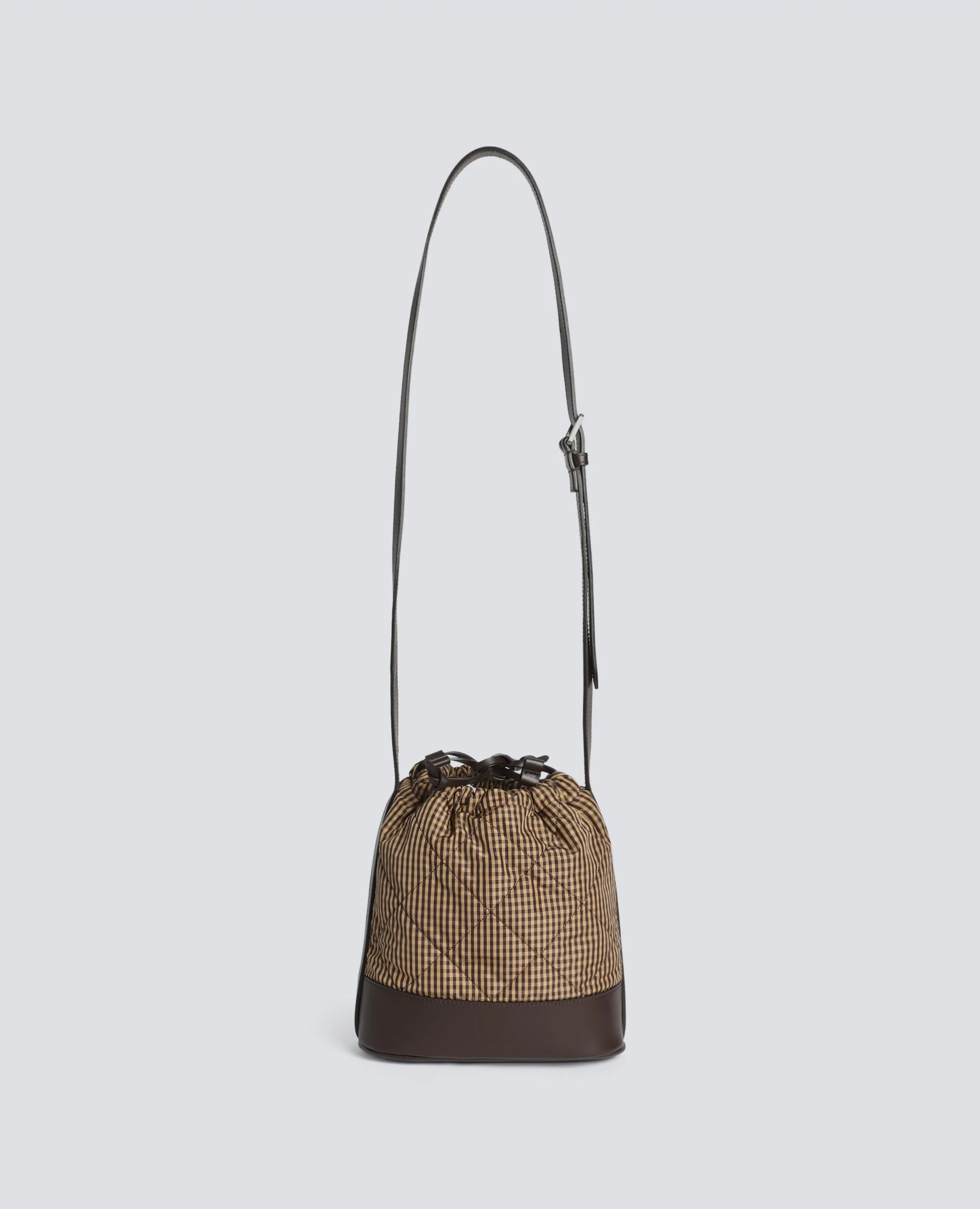 QUILTED TAFFETA BUCKET BAG - 1