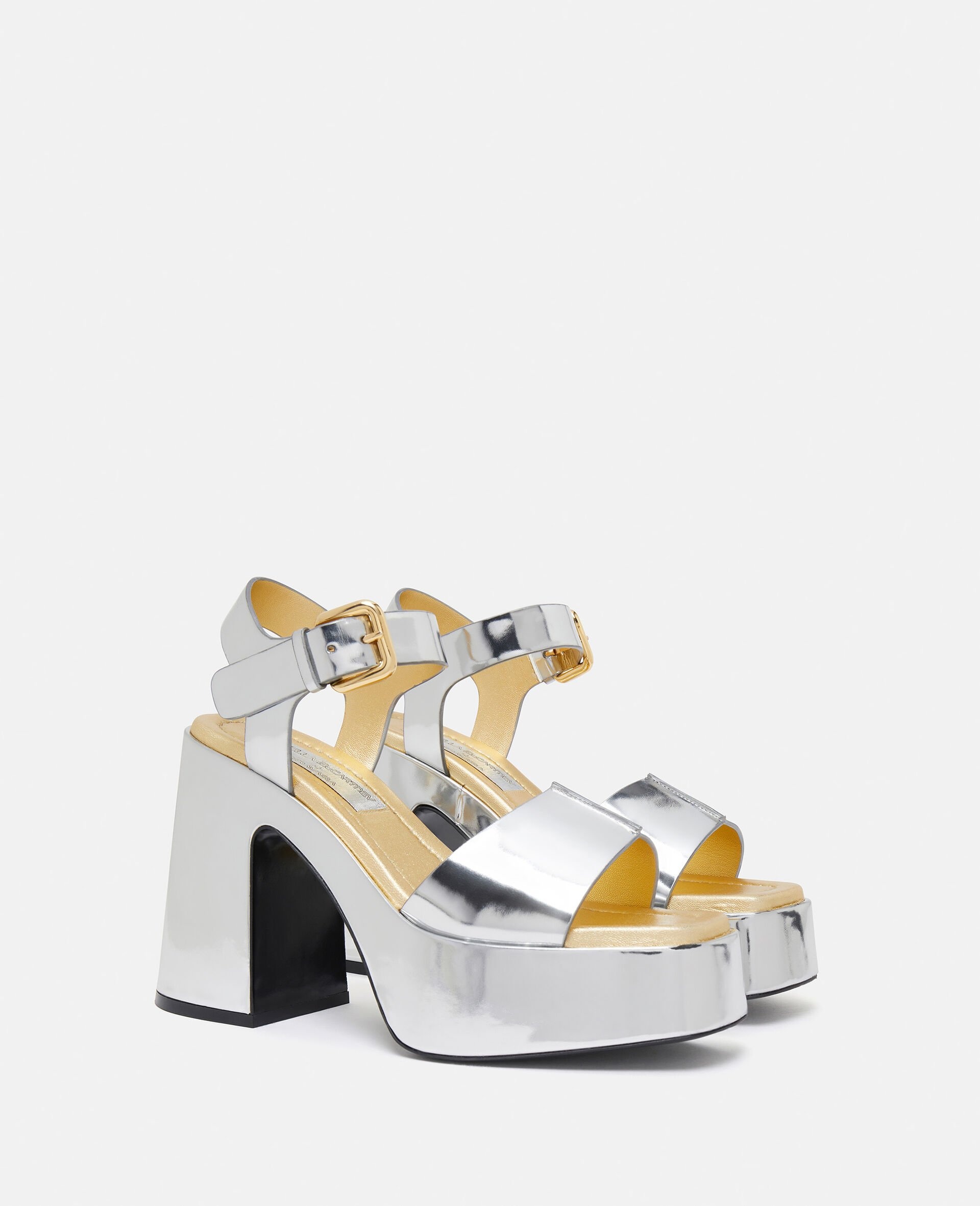 Skyla Double-Chromatic Mirrored Platform Sandals - 2