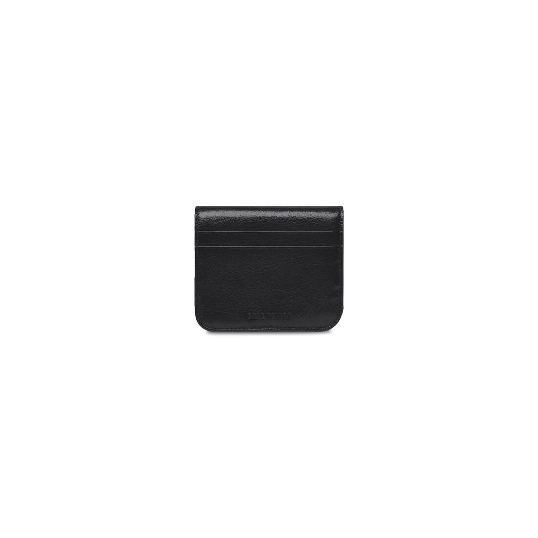 Women's Le Cagole Flap Coin Card Holder in Black - 2