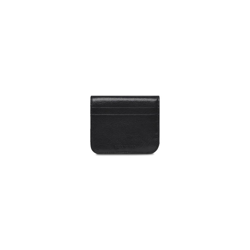 Women's Le Cagole Flap Coin Card Holder in Black 2