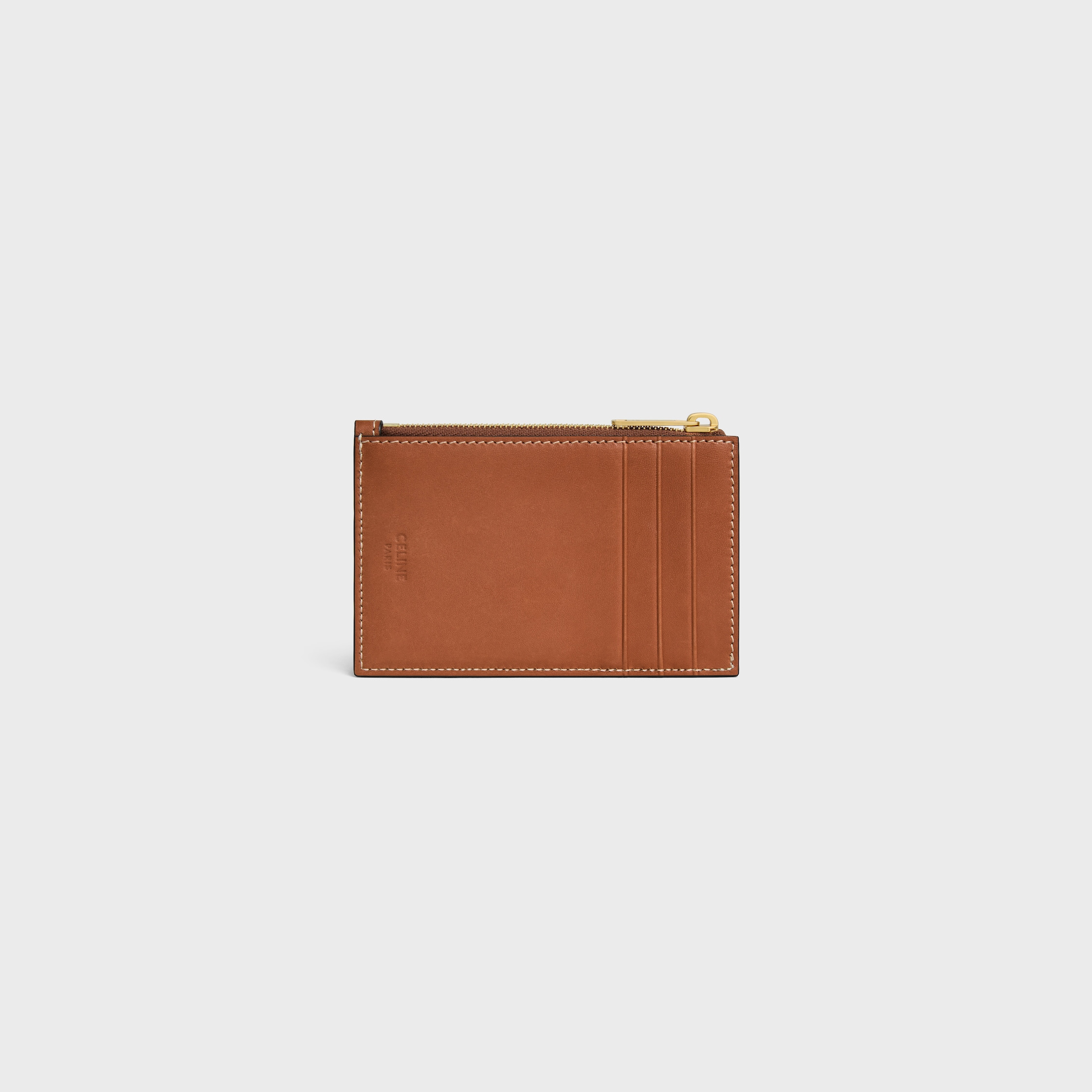 ZIPPED CARD HOLDER IN Natural calfskin - 3
