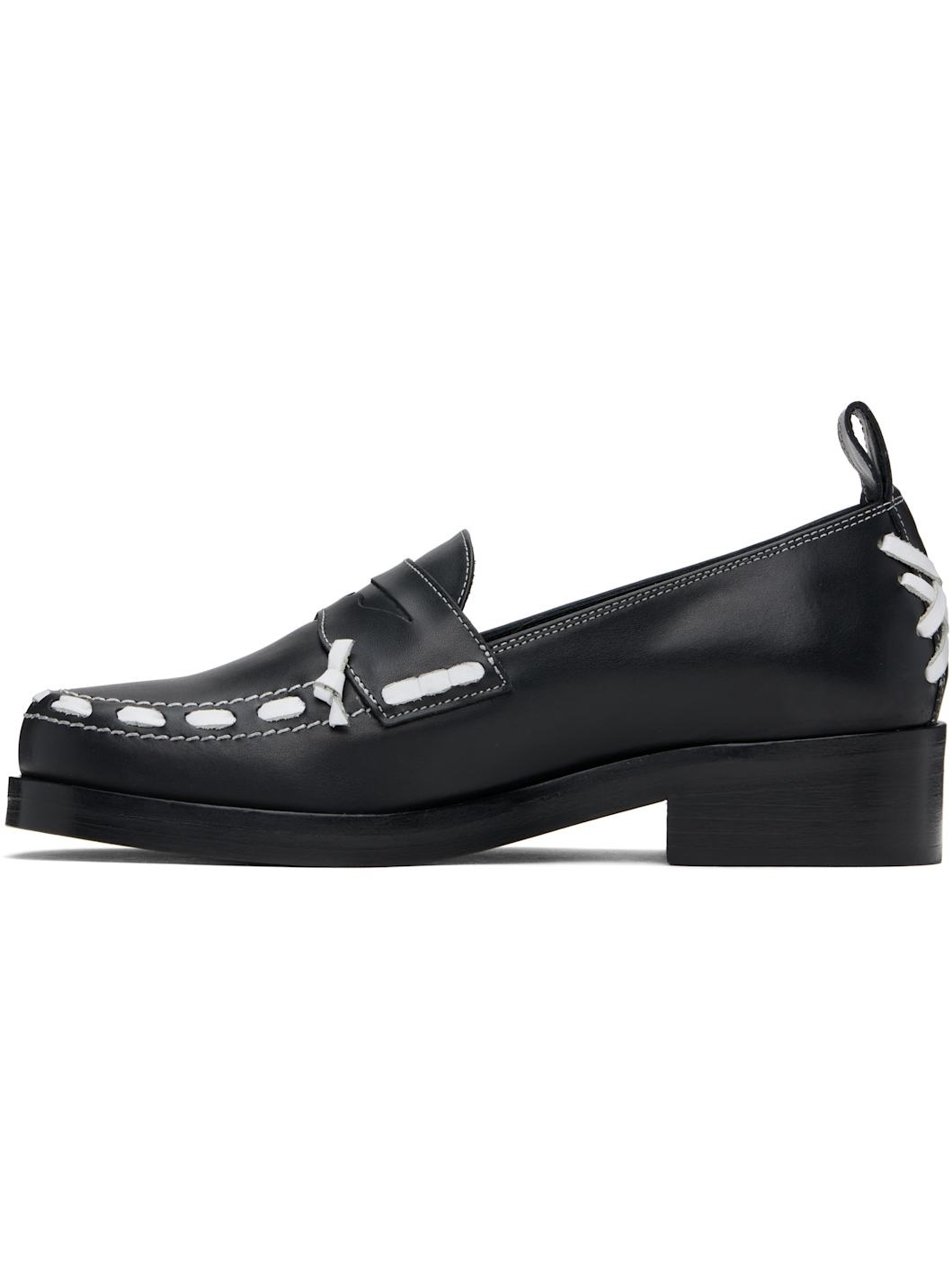 Black Leather Loafers - 3