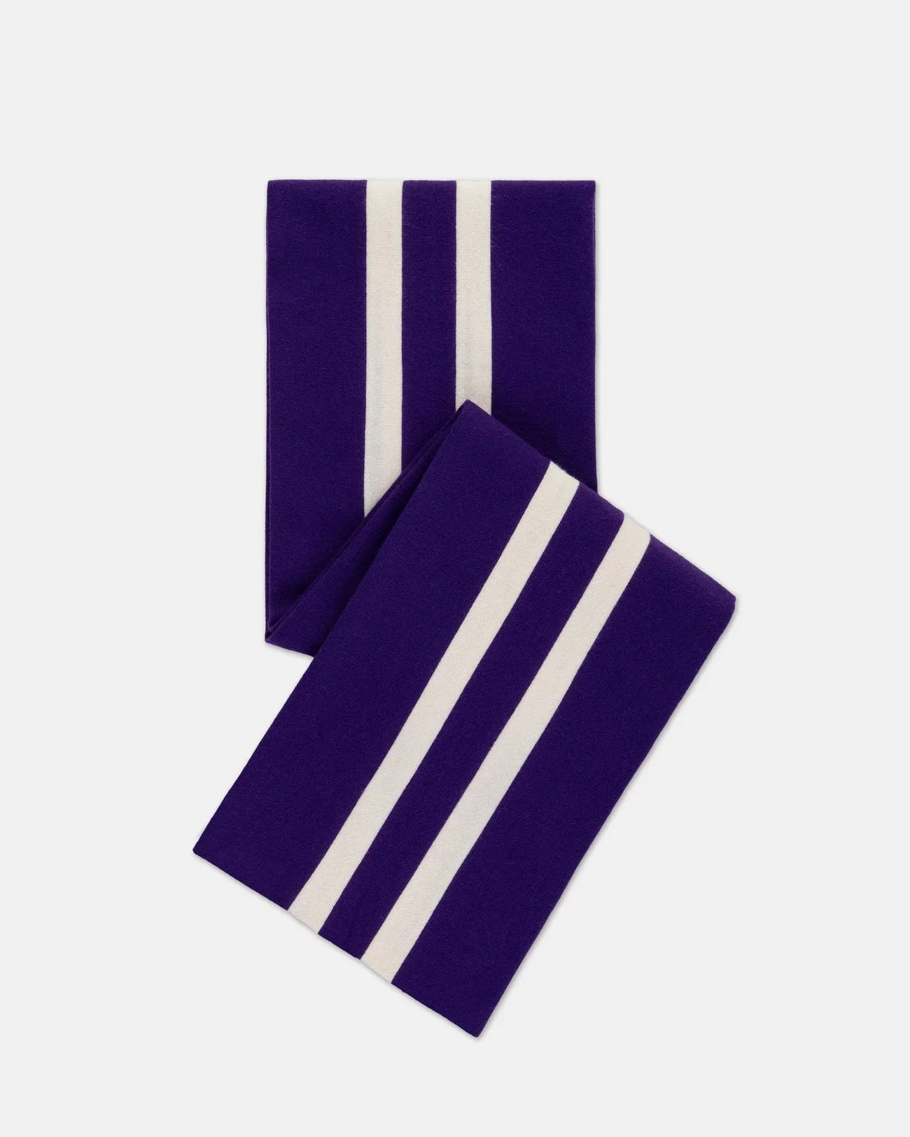 MADE-IN-ENGLAND PURPLE & WHITE WOOL SCHOOLBOY MUFFLER - 1