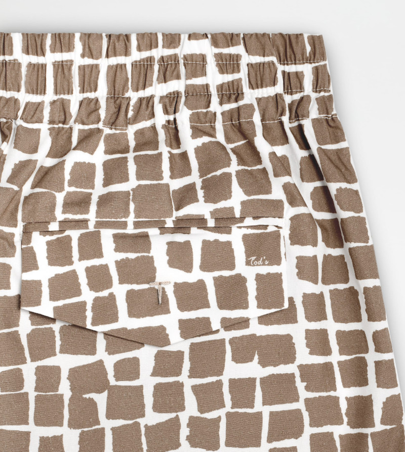 SHORT IN POPLIN - BROWN, WHITE 3