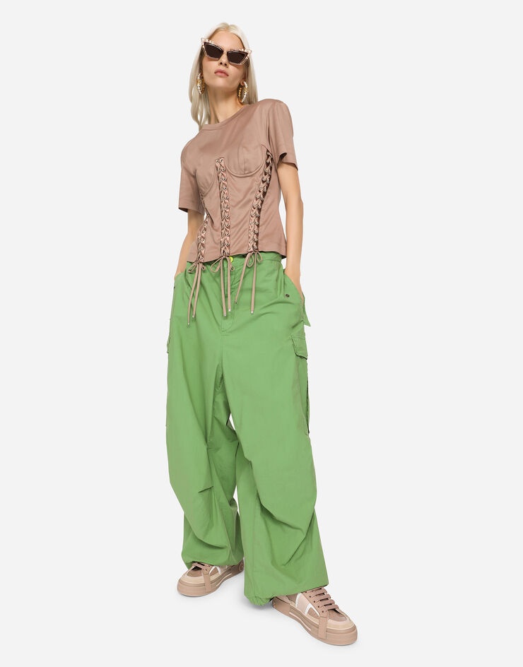 Corset T-shirt with laces and eyelets - 2