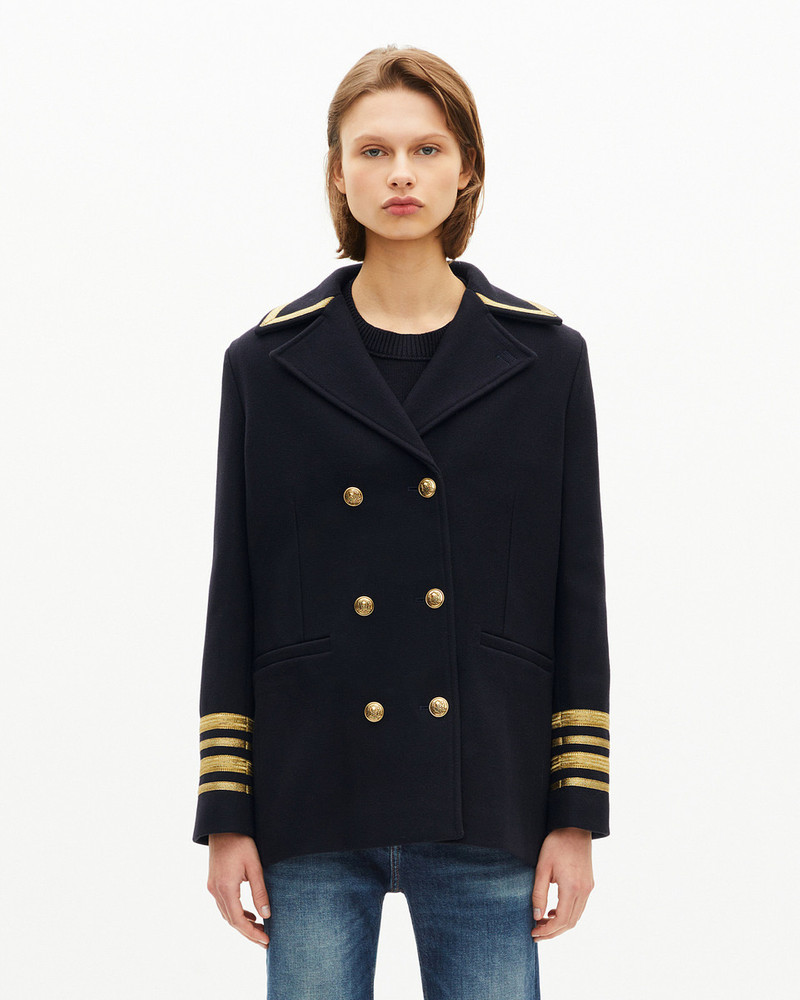 OFFICER'S PEA JACKET IN NAVY WOOL 3