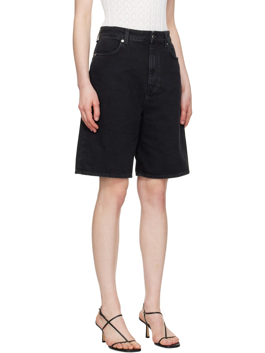 Black Isu Denim Shorts - 2