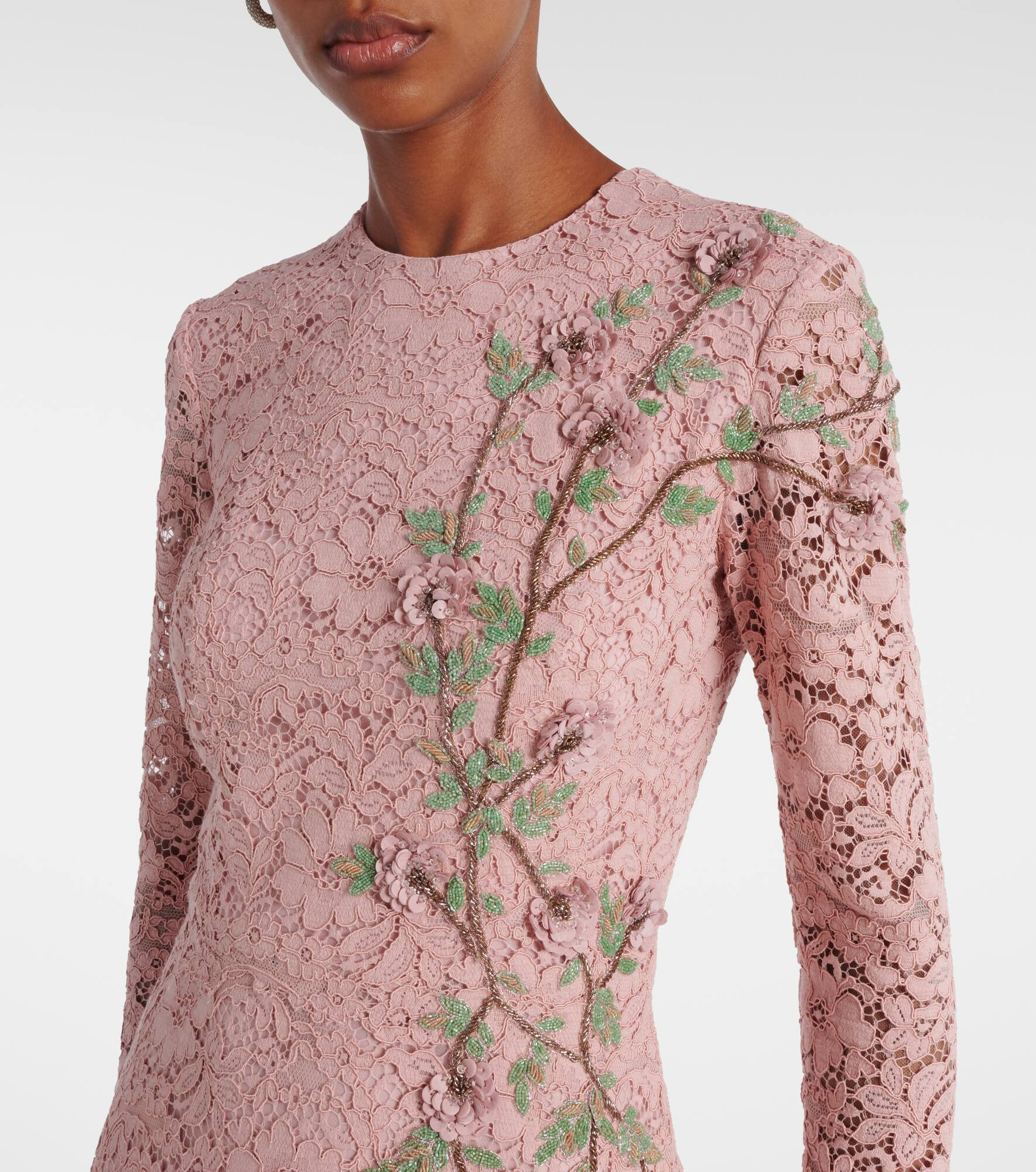 Marlena embroidered lace midi dress - 4