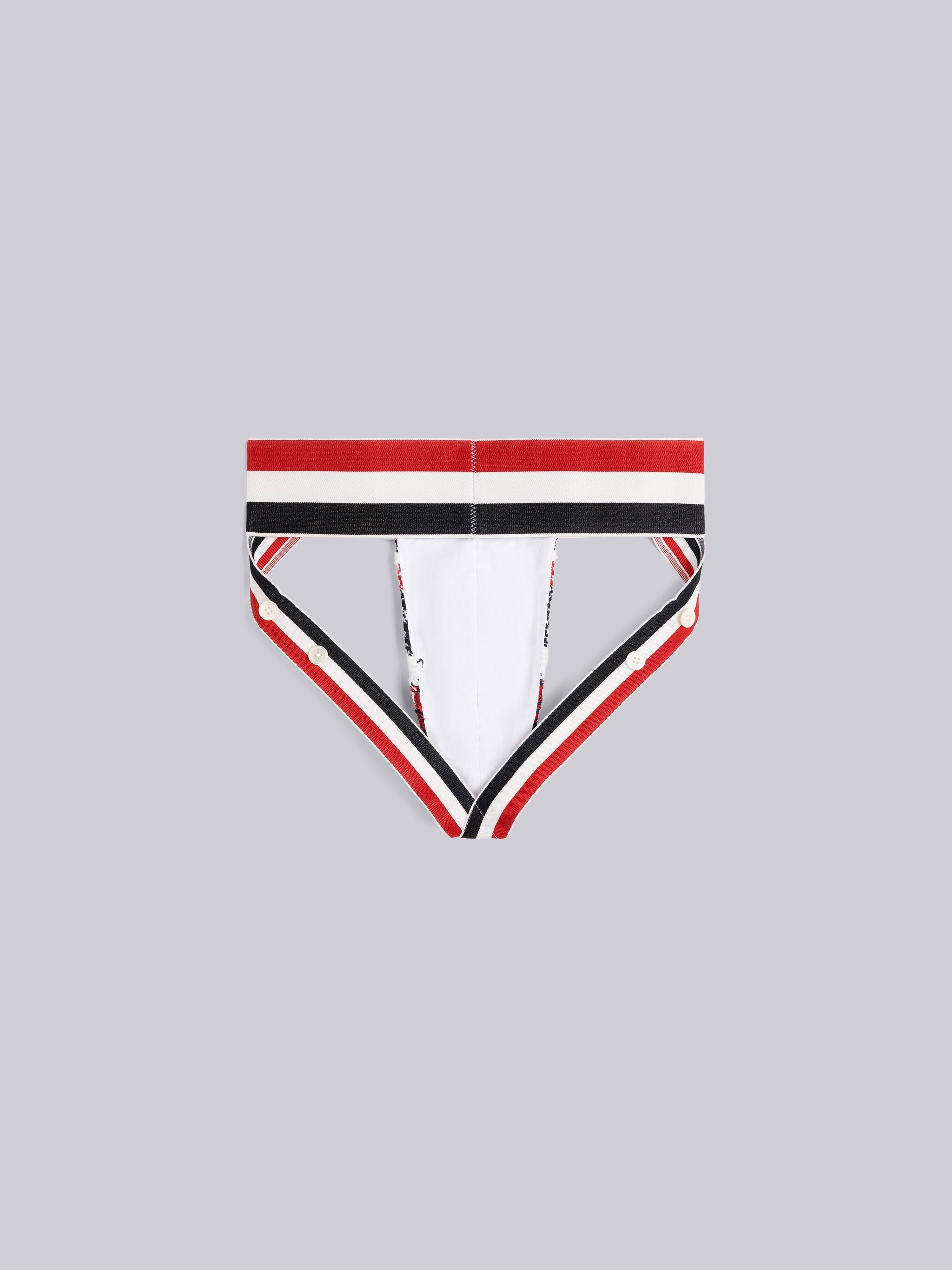 Textured Cotton Knit Elastic Jock Strap