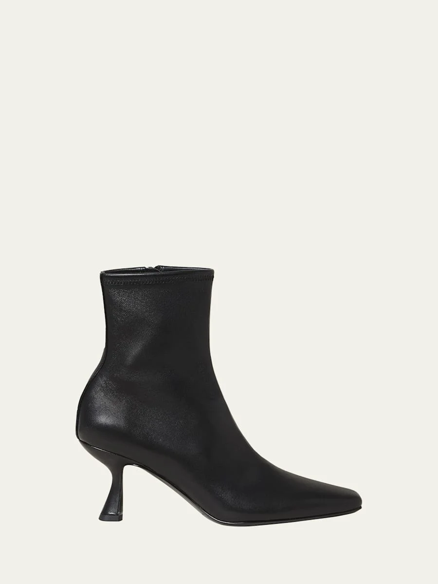 Lambskin Kitten-Heel Booties - 1