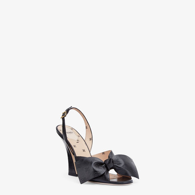 FENDI Black leather sandals outlook