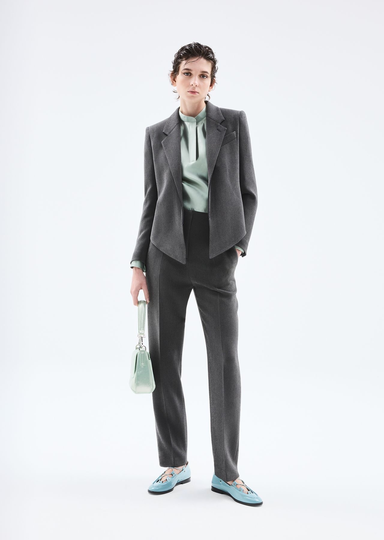 Single-breasted jacket in stretch viscose - 6