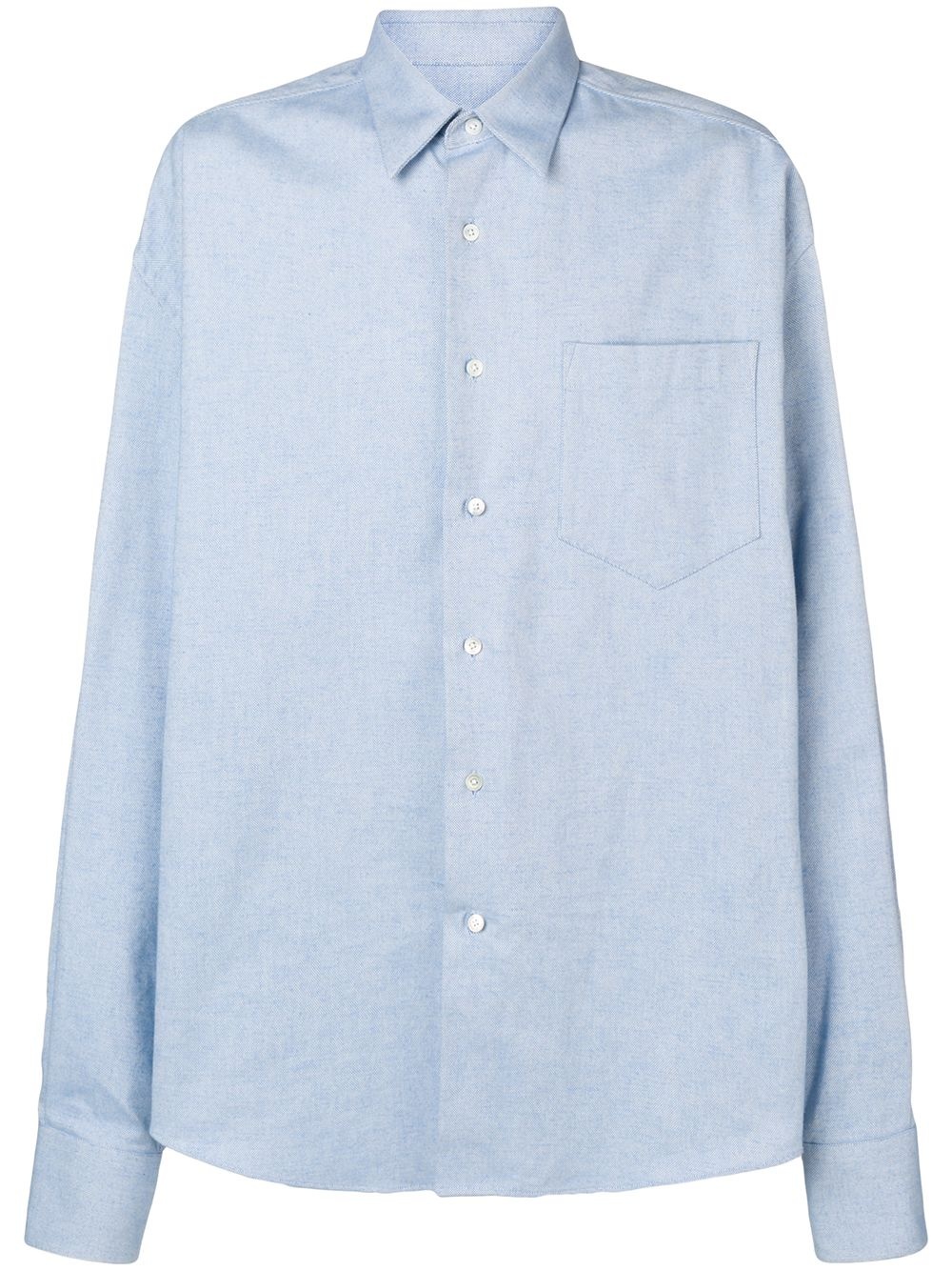 Oversize Long Sleeve Shirt With Chest Pocket - 1