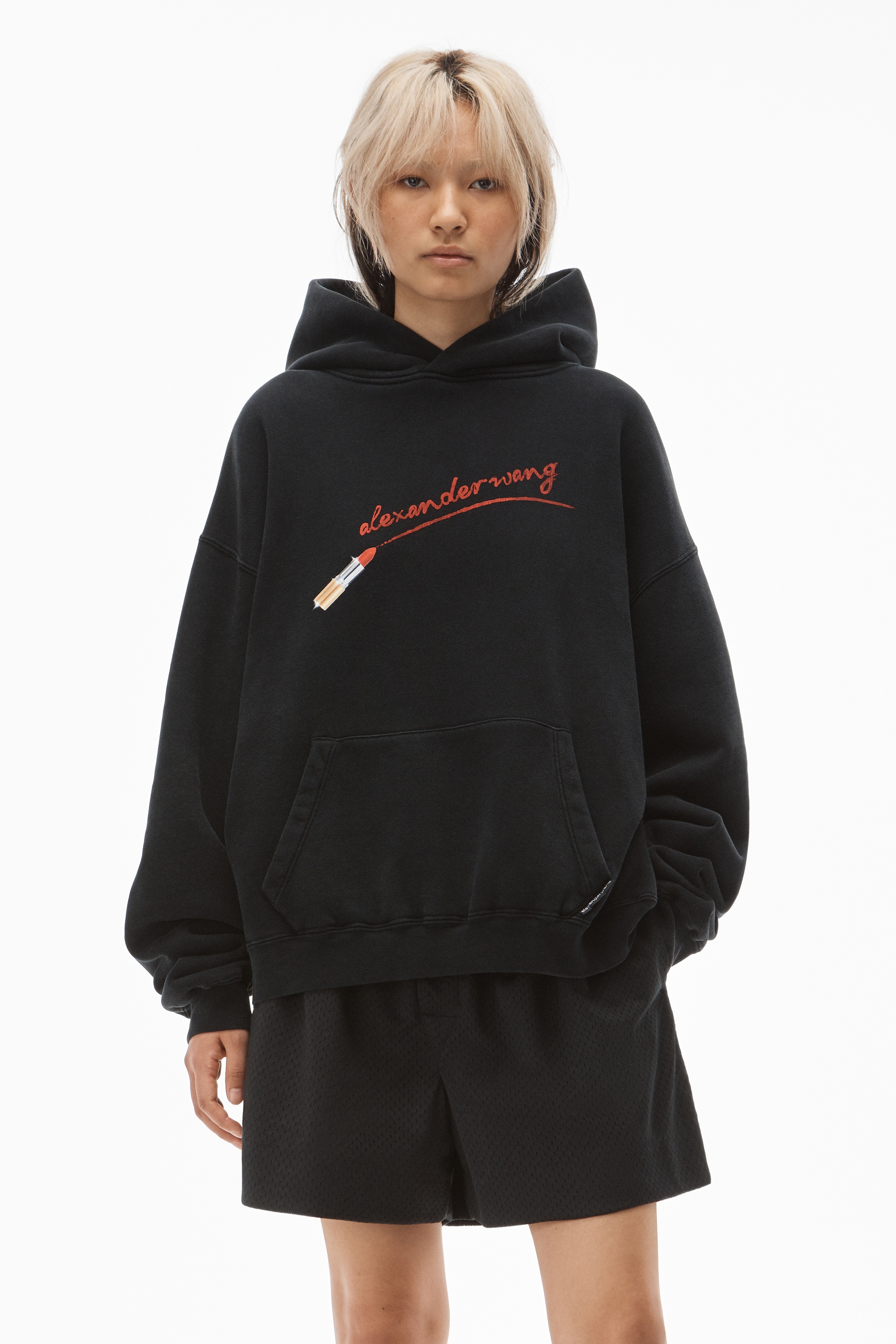 HOODIE WITH LIPSTICK GRAPHIC IN TERRY - 2