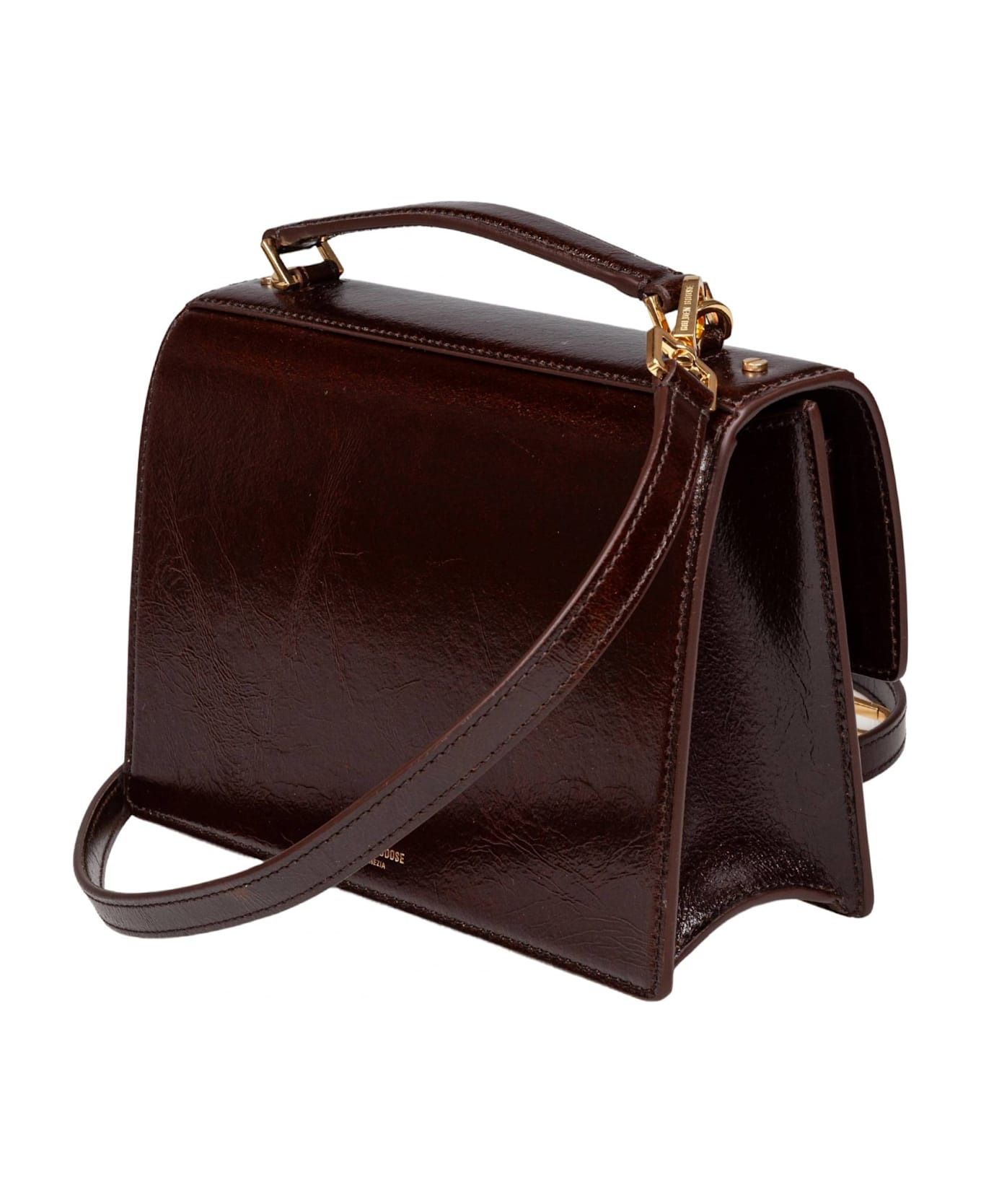 Golden Goose Venezia Leather Handbag Dark Brown Color - 3