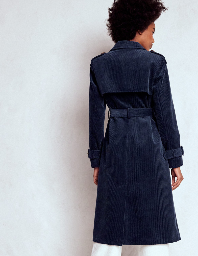 Cheltenham Cord Trench Coat-Navy 4