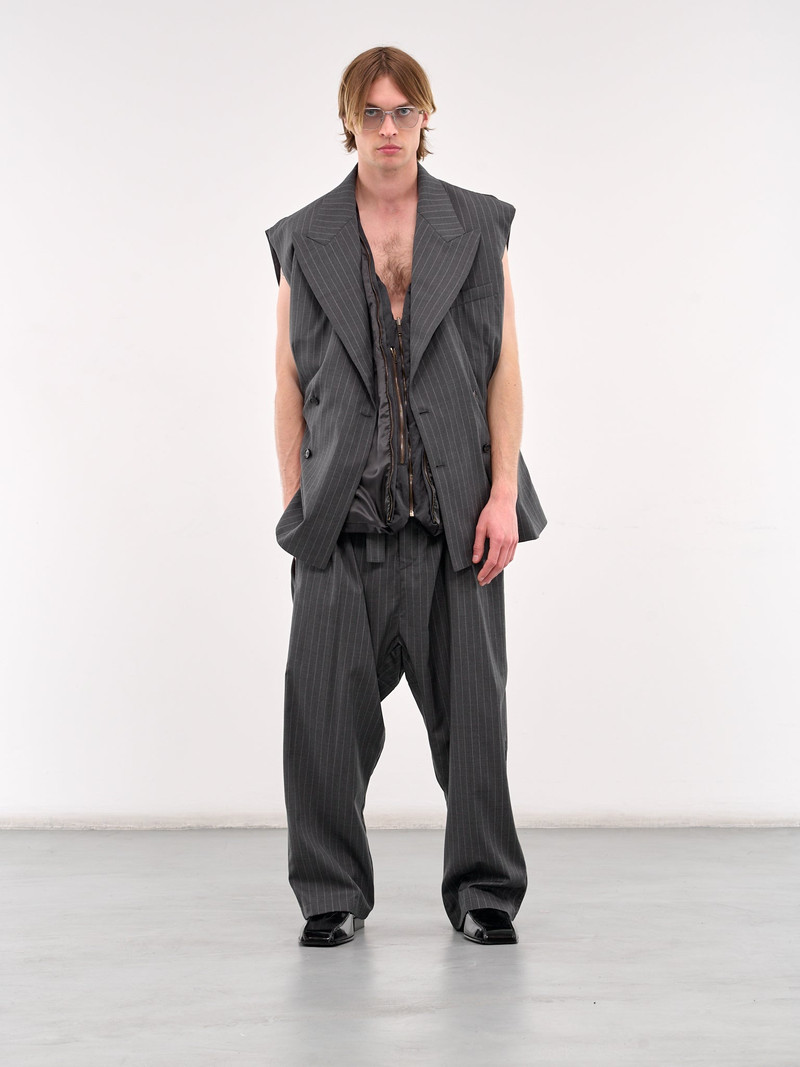 HED MAYNER Peaked Lapel Sleeveless Blazer outlook