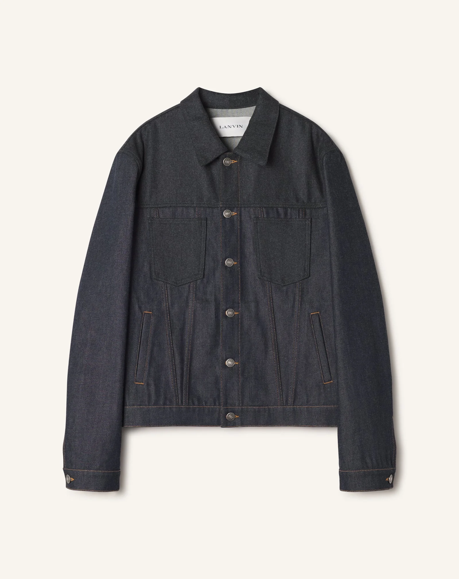 CLASSIC JACKET IN DENIM AND WOOL FLANNEL - 1