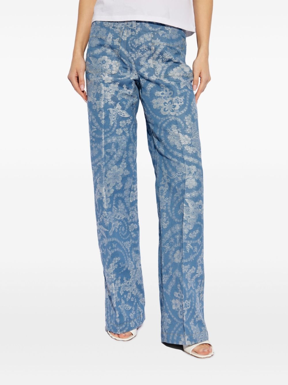 floral-print jeans - 3