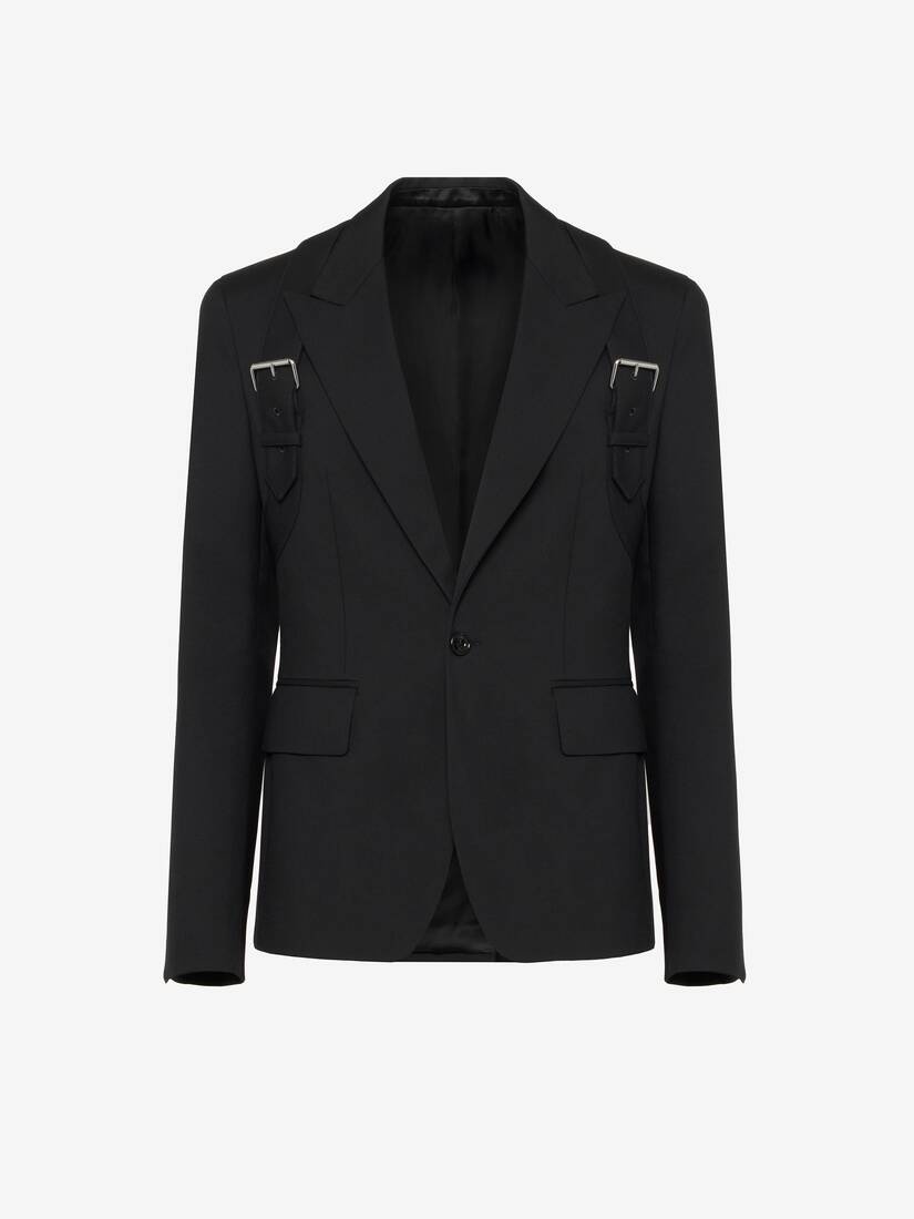 Men's Harness Single-breasted Jacket in Black - 2
