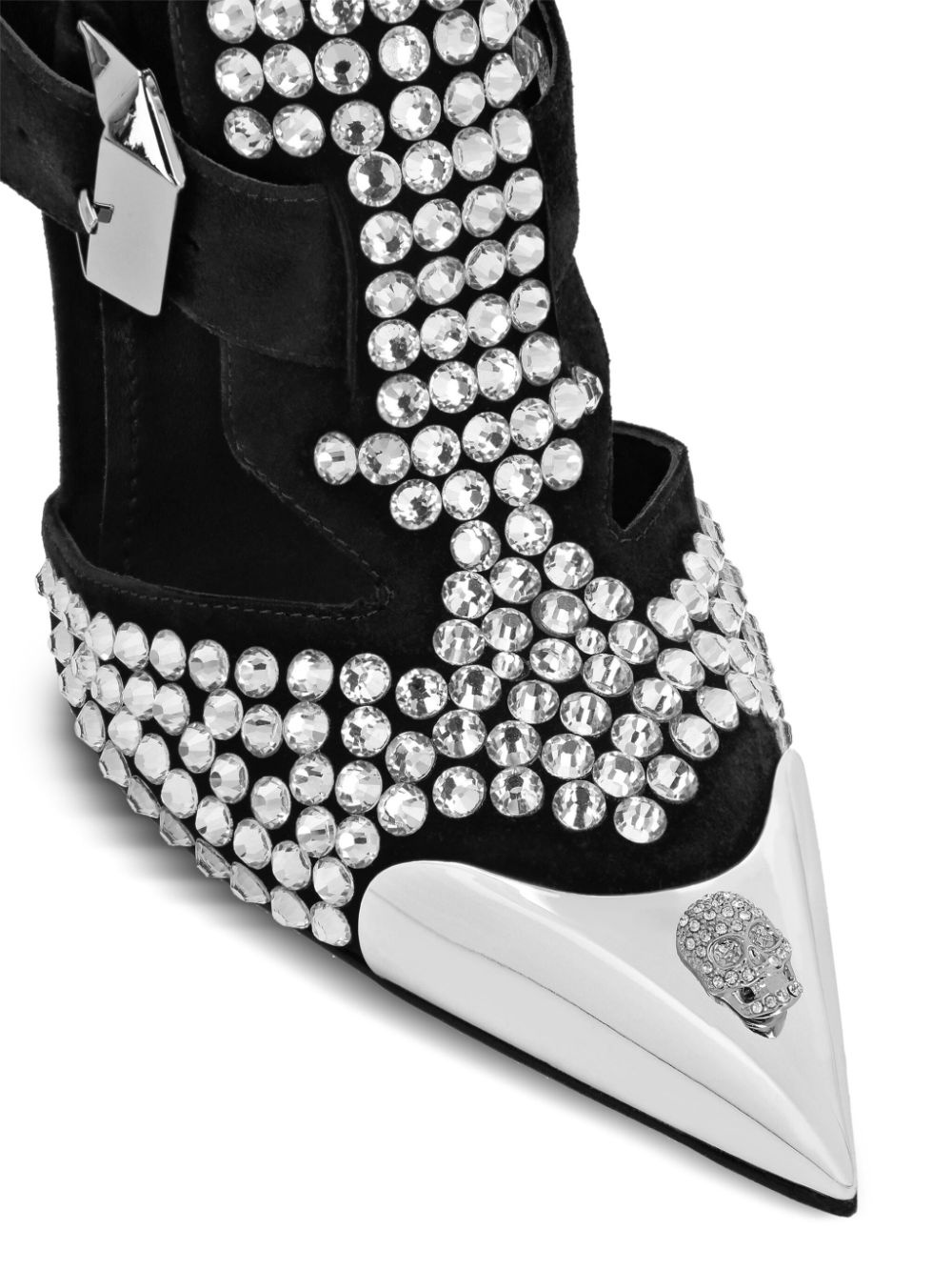 105mm rhinestone-embellished suede sandals - 5