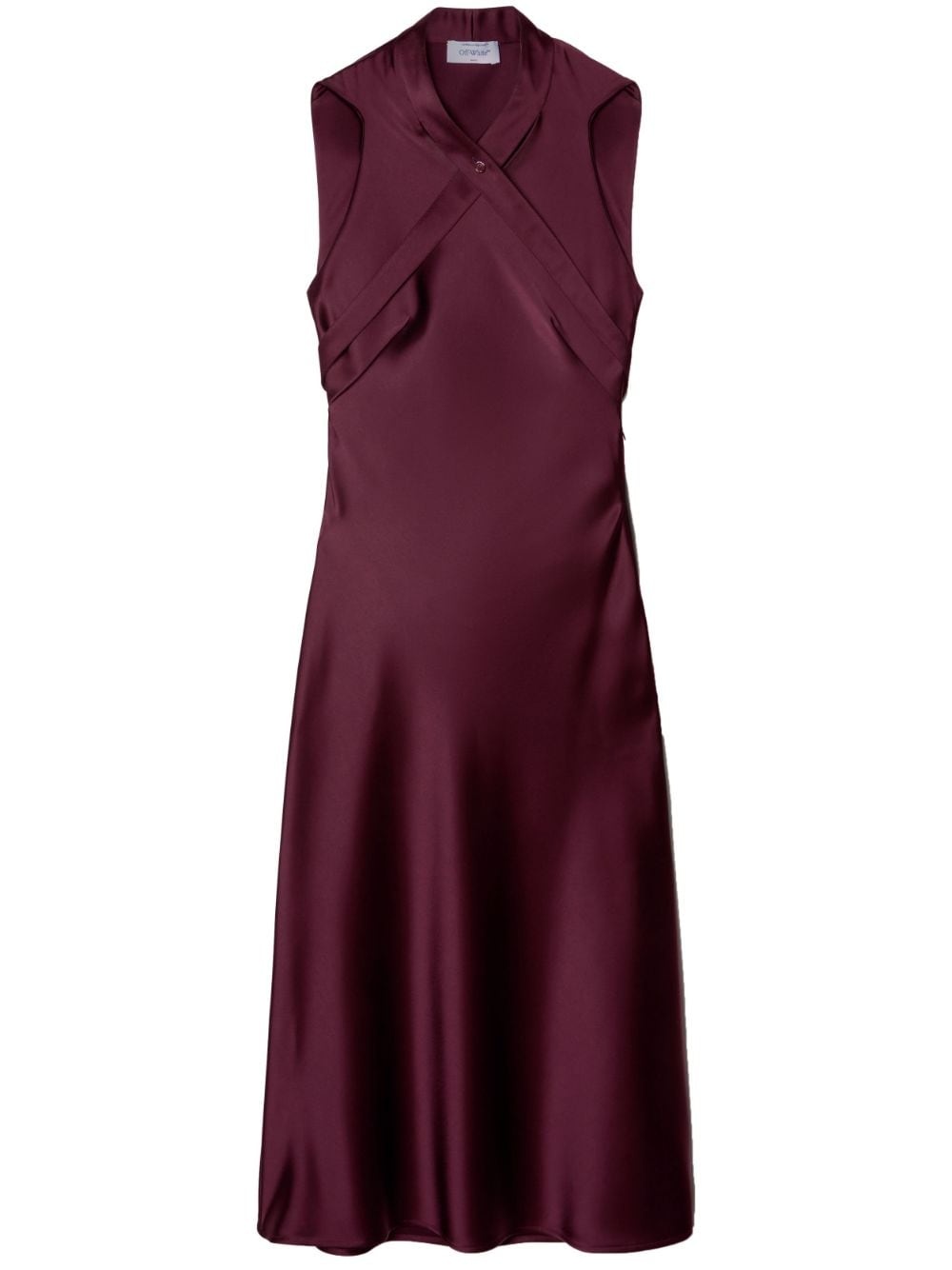 crossover-strap satin midi dress - 1