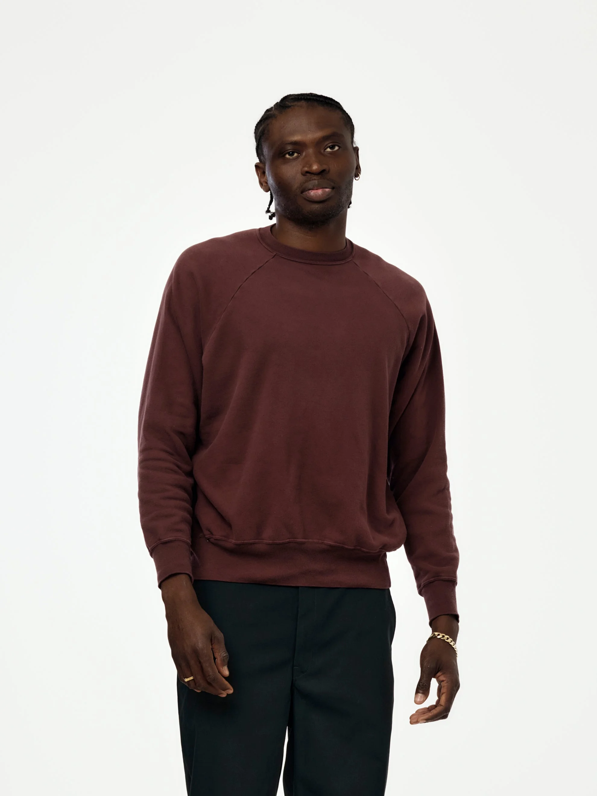 VINTAGE LIGHT WEIGHT SWEATSHIRT (BURGUNDY) (SIS) - 1