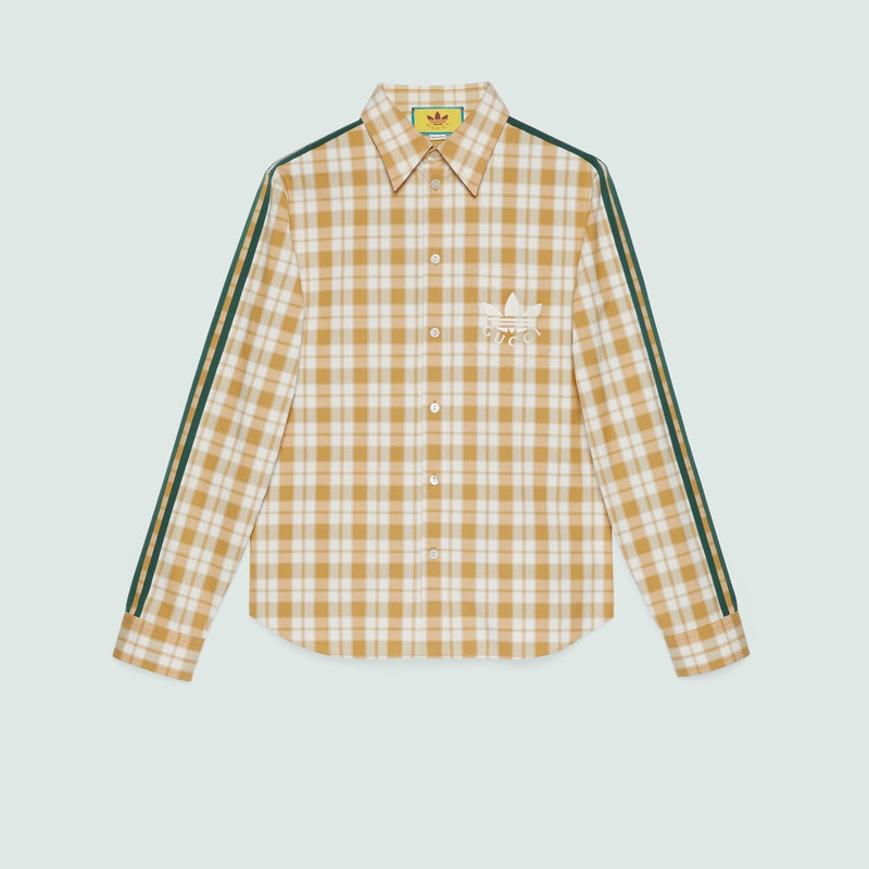 adidas x Gucci check cotton shirt - 1