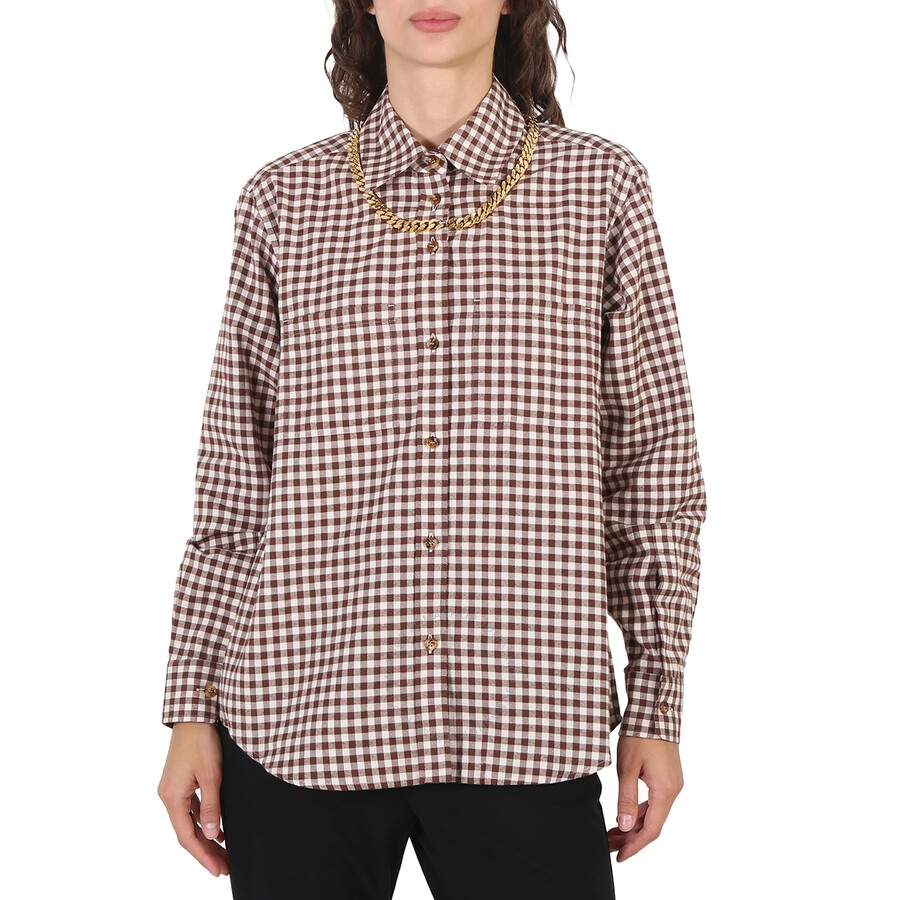 Burberry Gingham Cotton Check Chain Detail Shirt - 3