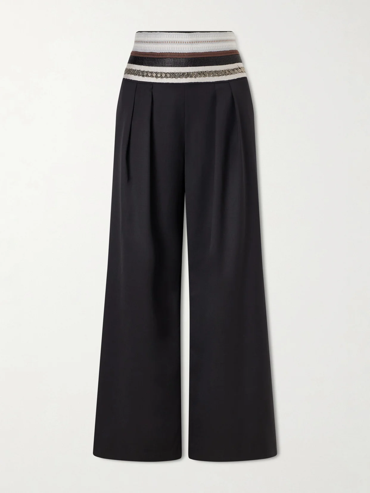 Sadu Grosgrain-trimmed Wool-blend Twill Tapered Pants - 1