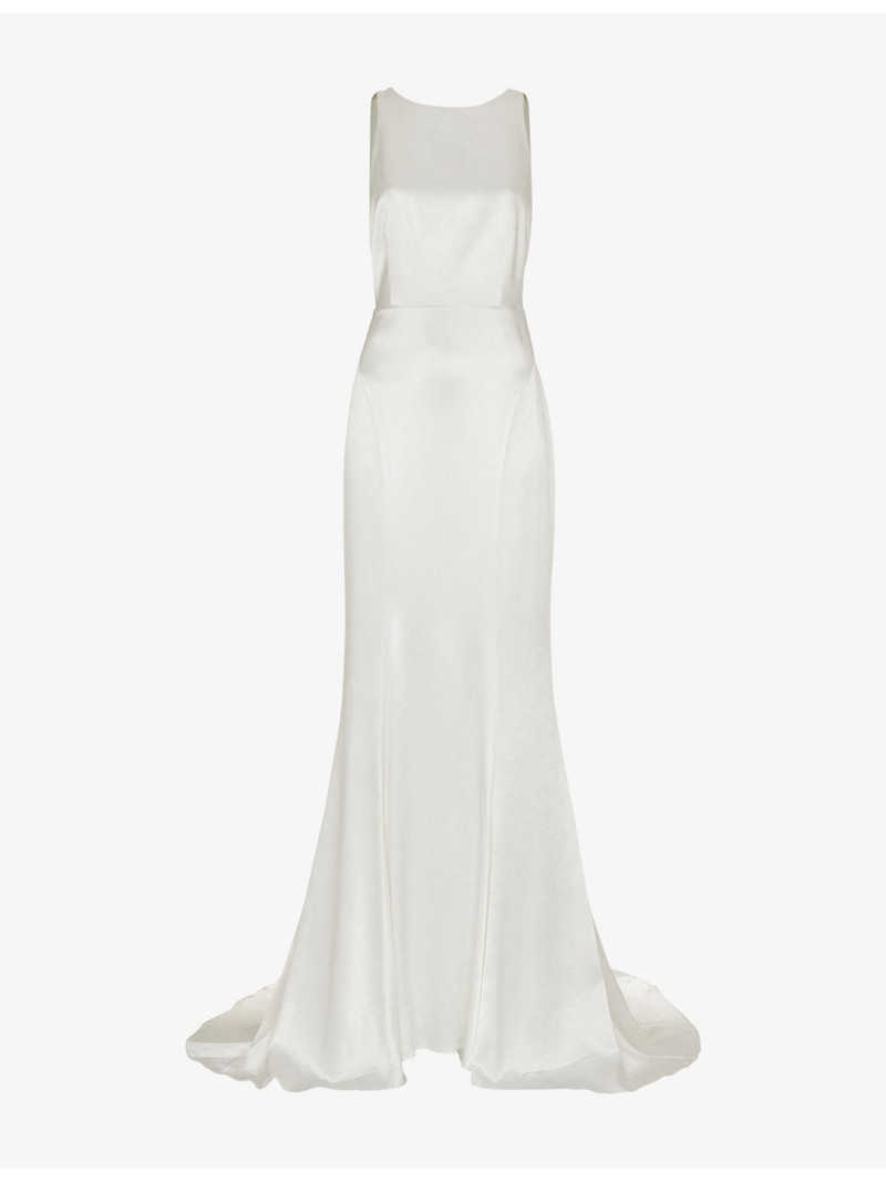 Lina low-back satin wedding dress 1