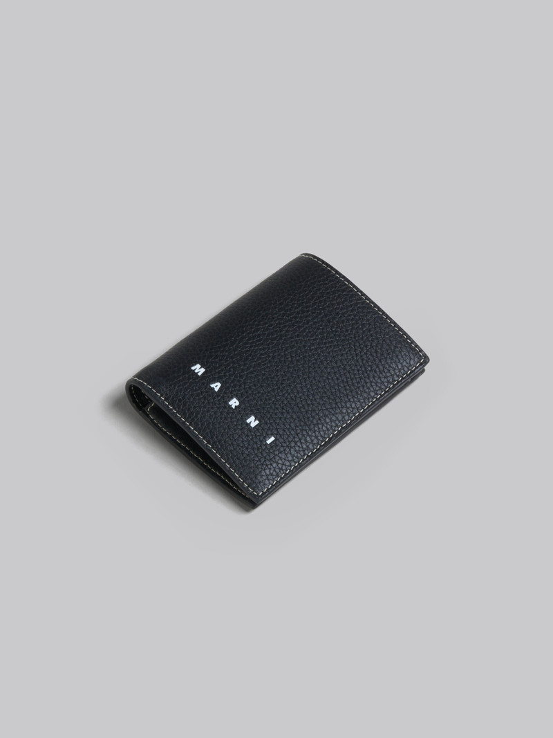 BLACK LEATHER BIFOLD CARD CASE 5