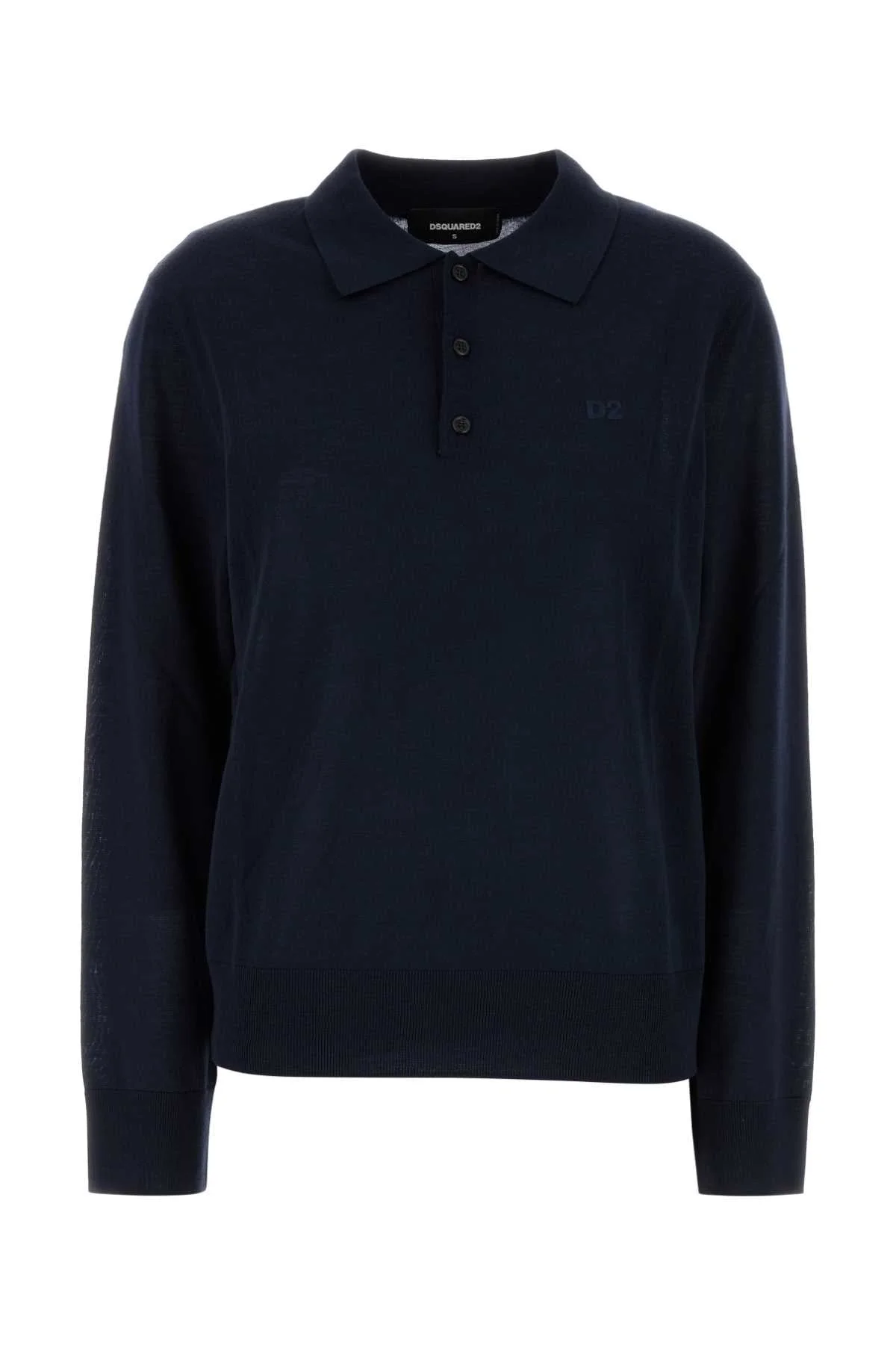 Dsquared Women Dark Blue Wool Polo Shirt - 1