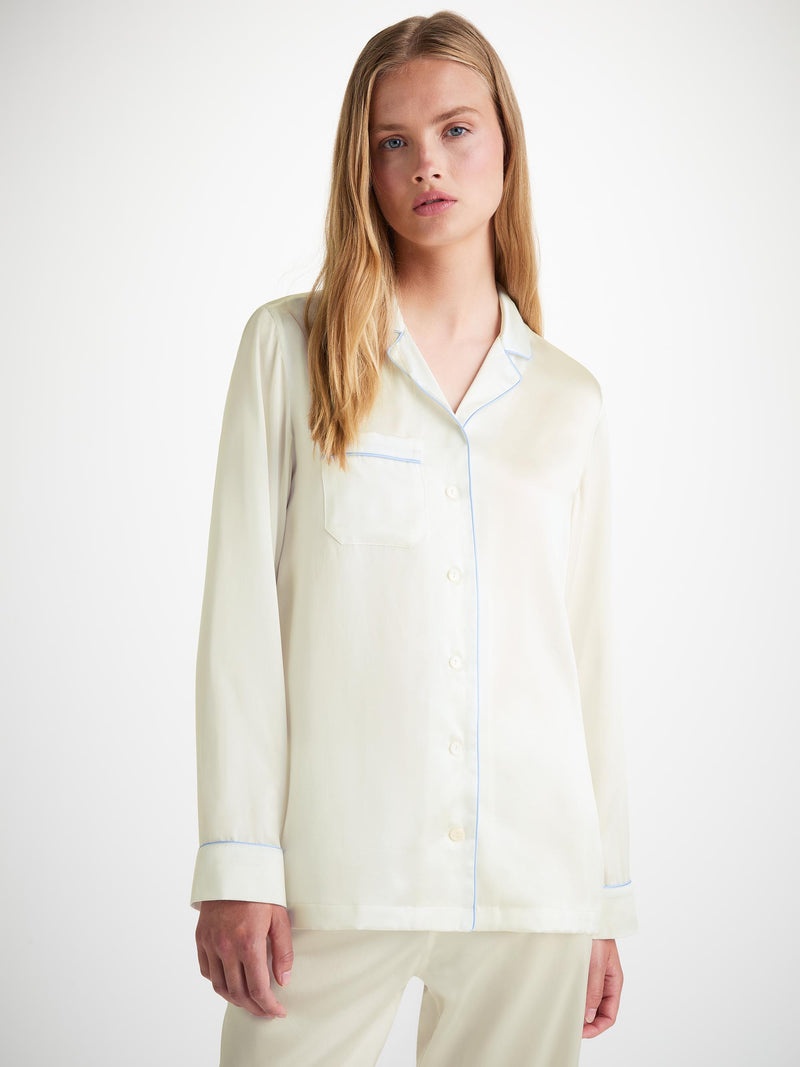 Women's Pajamas Bailey Silk Satin Ivory - 3
