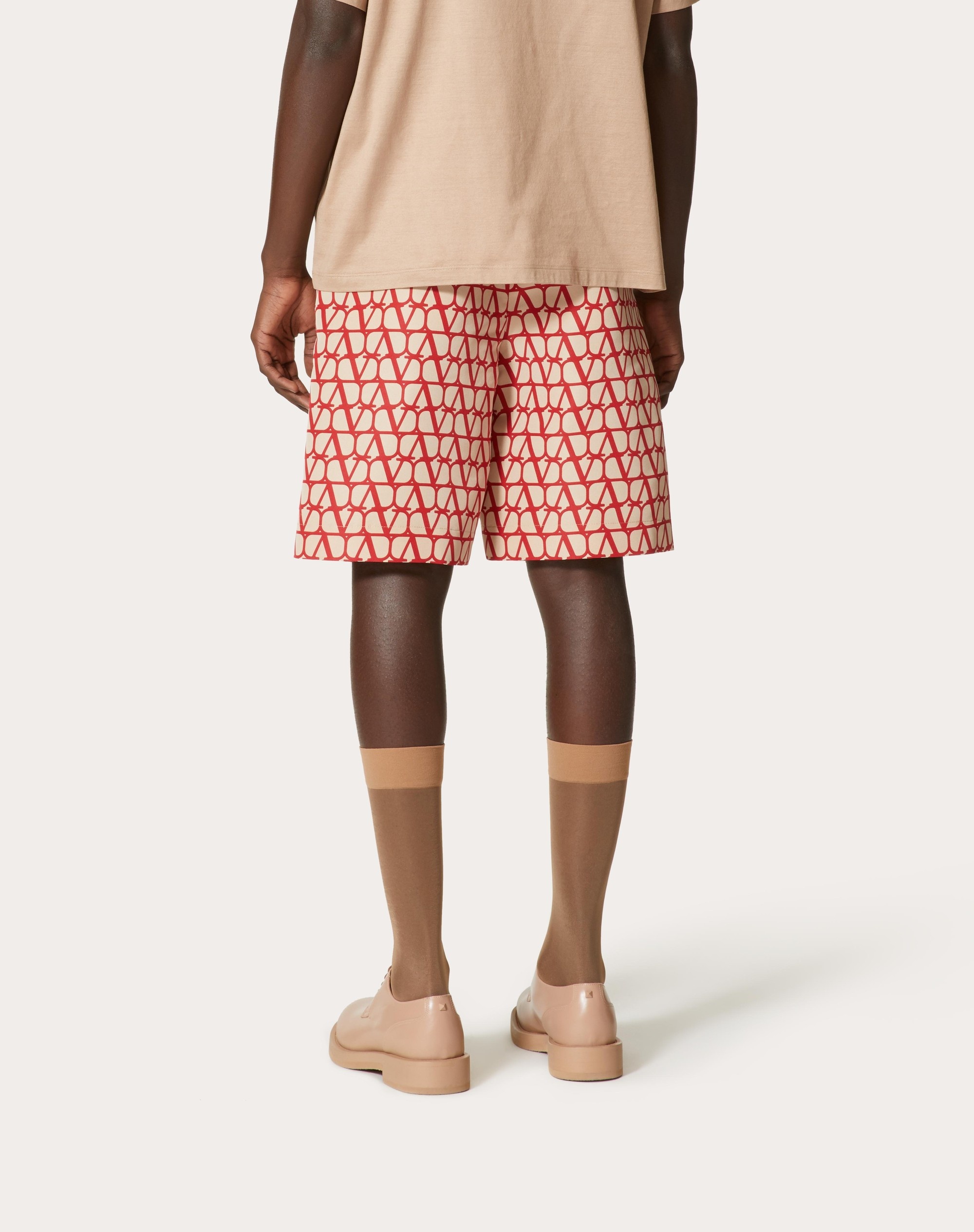 ALL-OVER TOILE ICONOGRAPHE PRINT SILK FAILLE BERMUDA SHORTS - 4