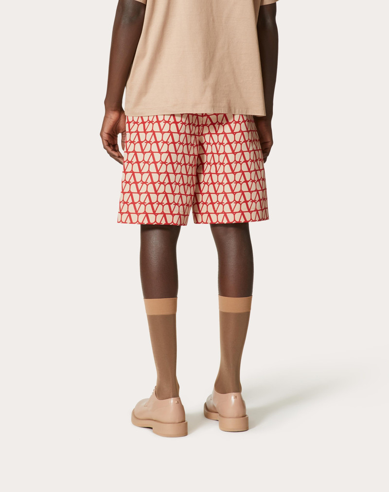 ALL-OVER TOILE ICONOGRAPHE PRINT SILK FAILLE BERMUDA SHORTS 4
