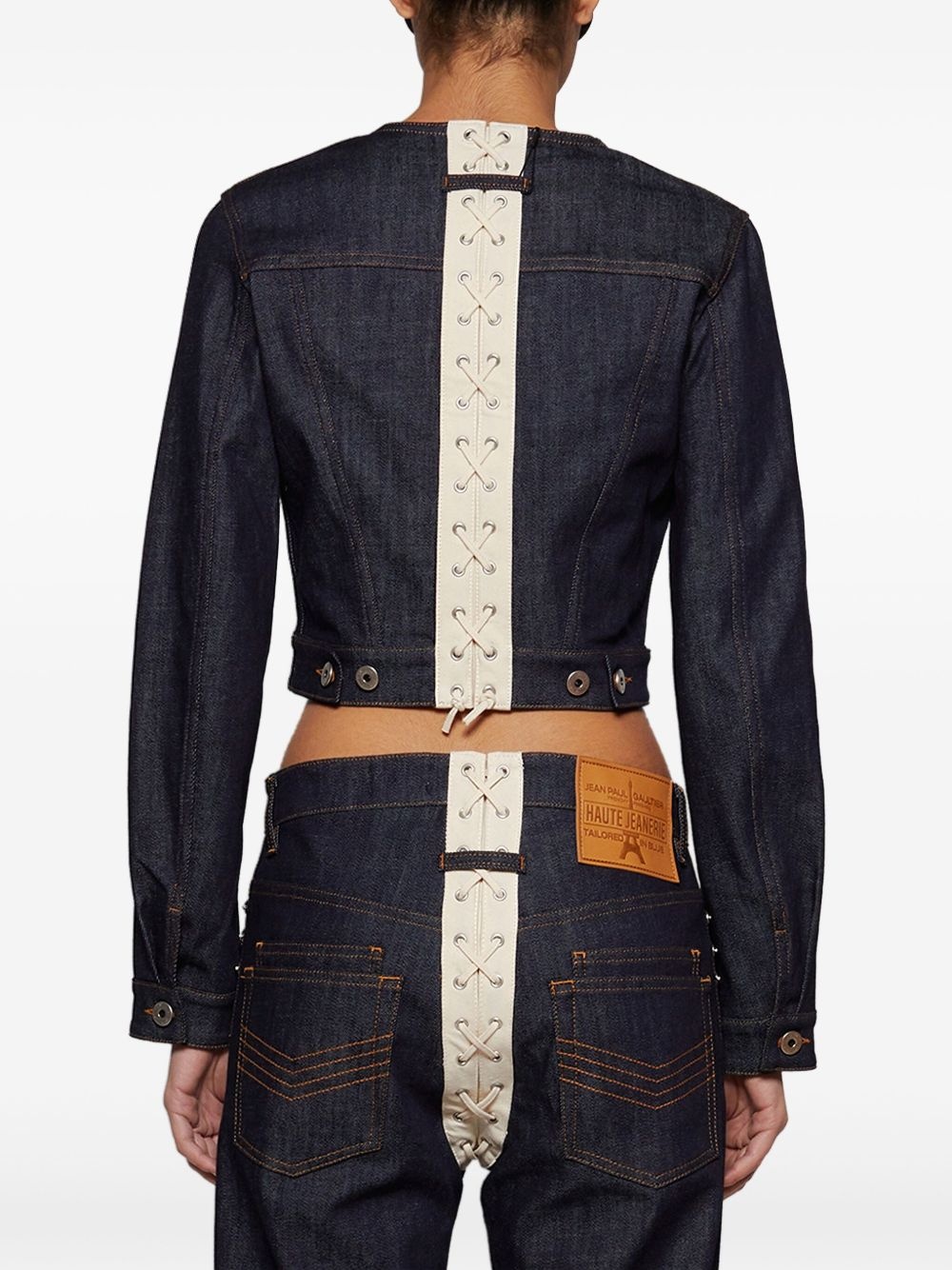 cropped denim jacket - 5