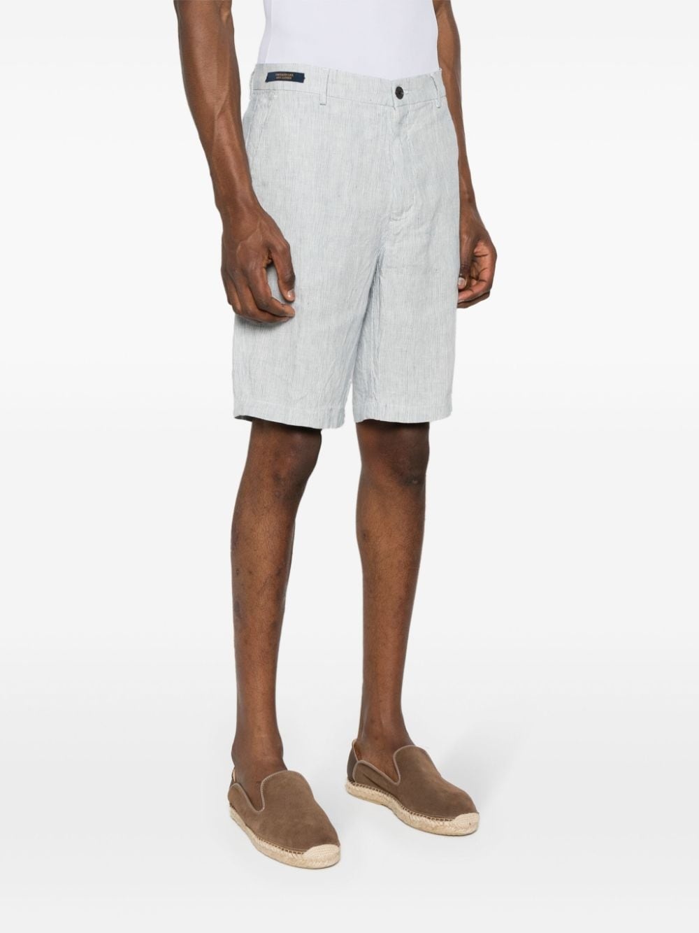 striped linen shorts - 3