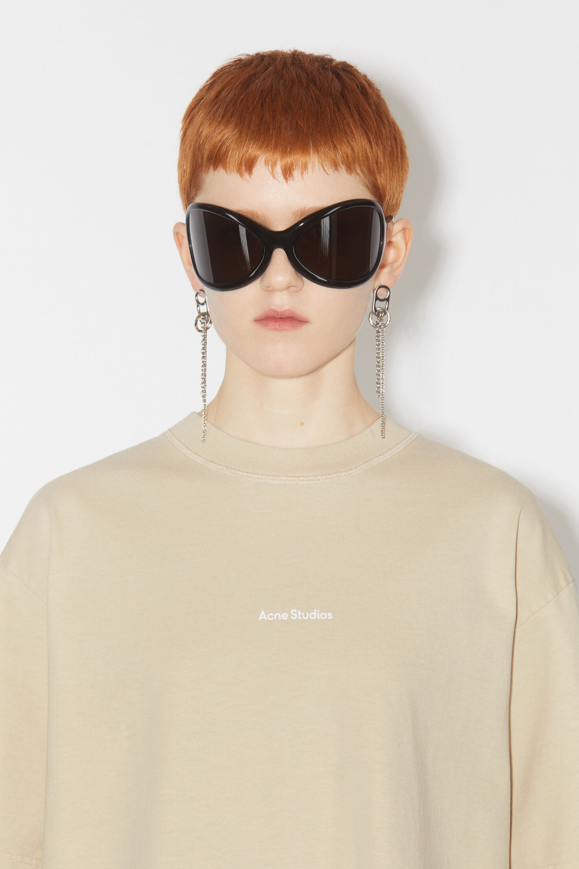 Logo t-shirt dress - Champagne beige - 5